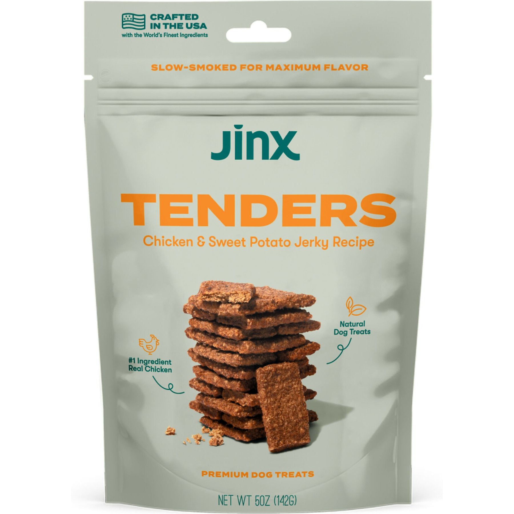 Jinx Chicken Sweet Potato Tenders Jerky Dog Treats, 5-oz bag