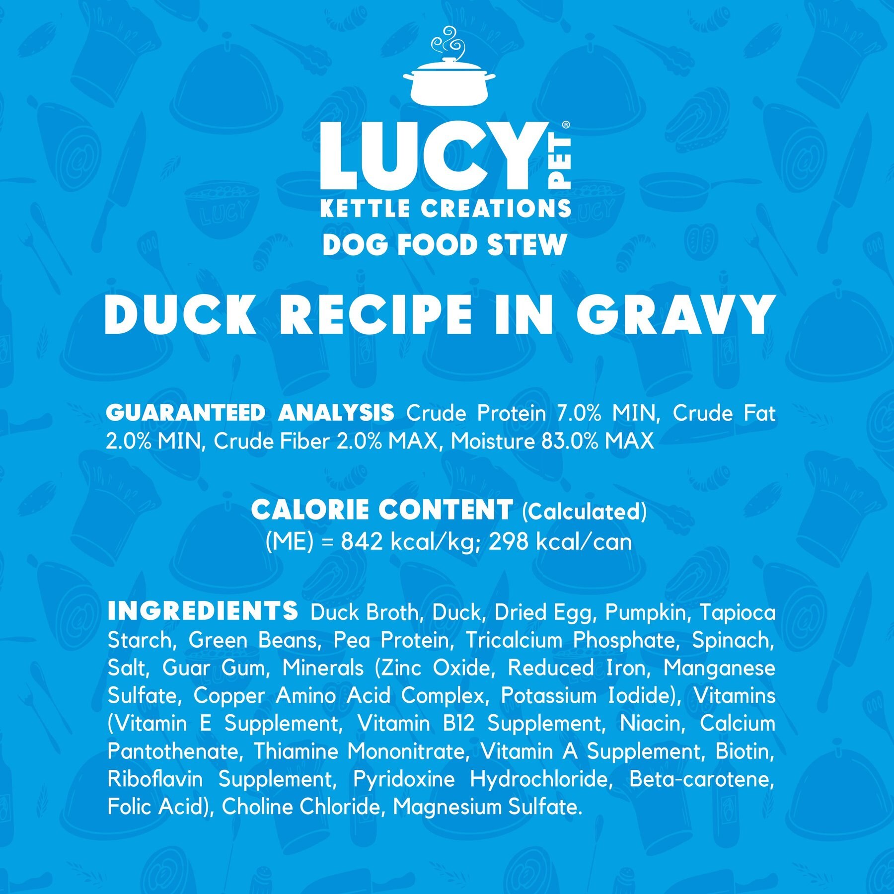 Lucy Pet Products Kettle Creations Duck Recipe in Gravy Wet Dog Food, 12.5-oz can, case of 12