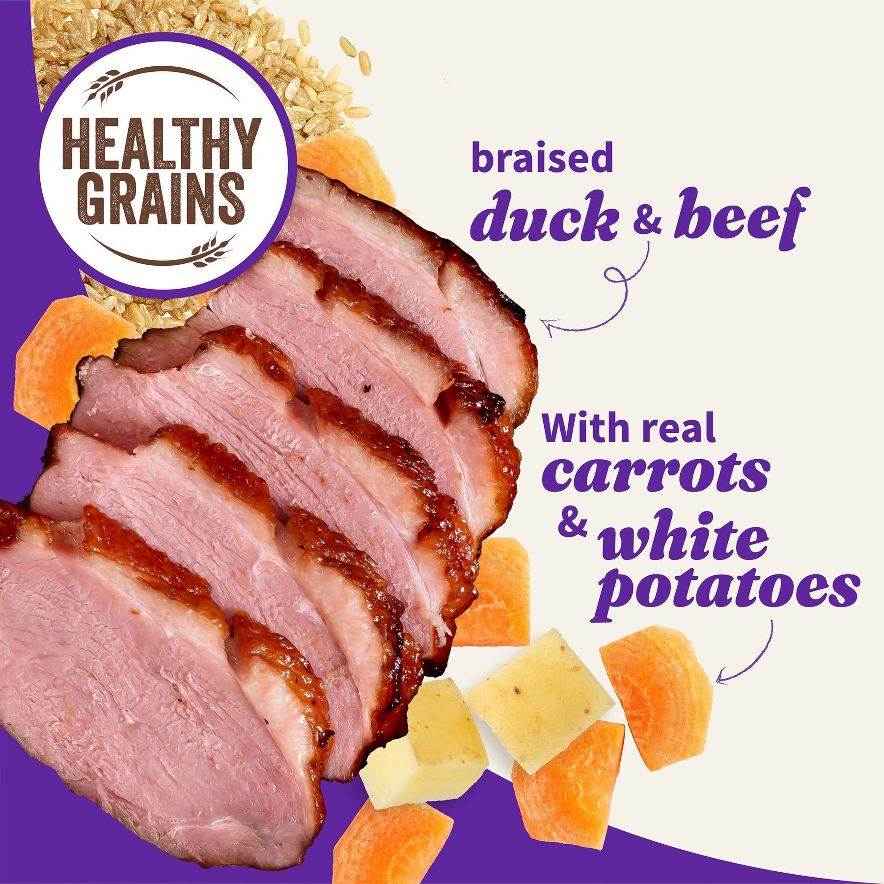 Halo Elevate Smoky BBQ Braised Duck & Beef Stew with White Potatoes, Carrots & Brown Rice Wet Dog Food, 12.7-oz can, case of 6