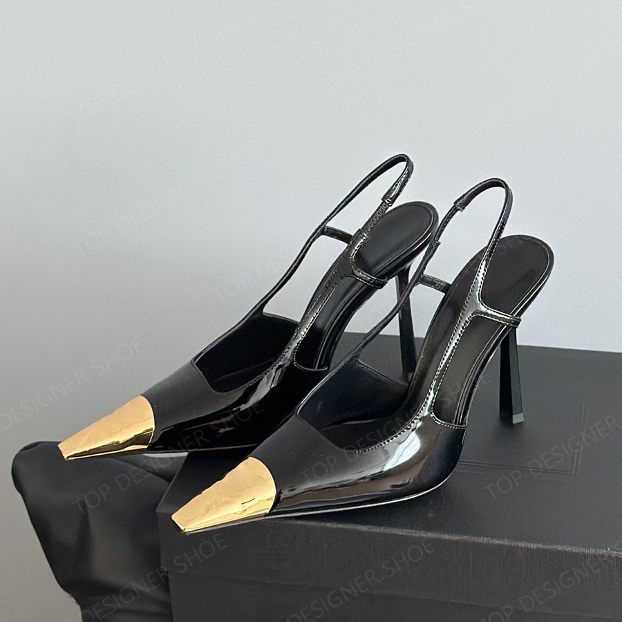 tal square toes slingback sandal stiletto High heels Dress shoes High-heeled shoes Real leather Luxury designer heels Evening shoes party shoes 35-42