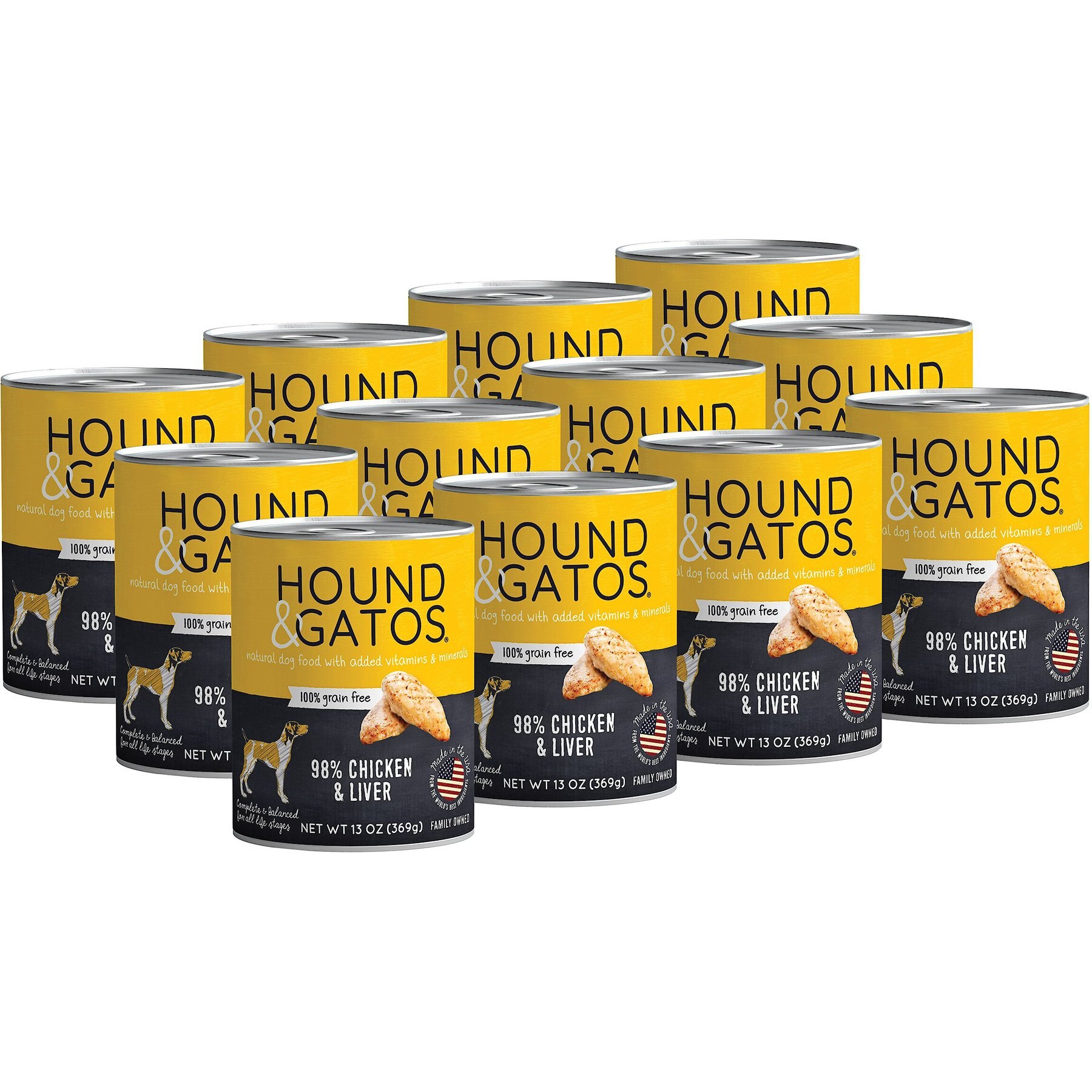 Hound & Gatos 98% Chicken & Liver Grain-Free Canned Dog Food