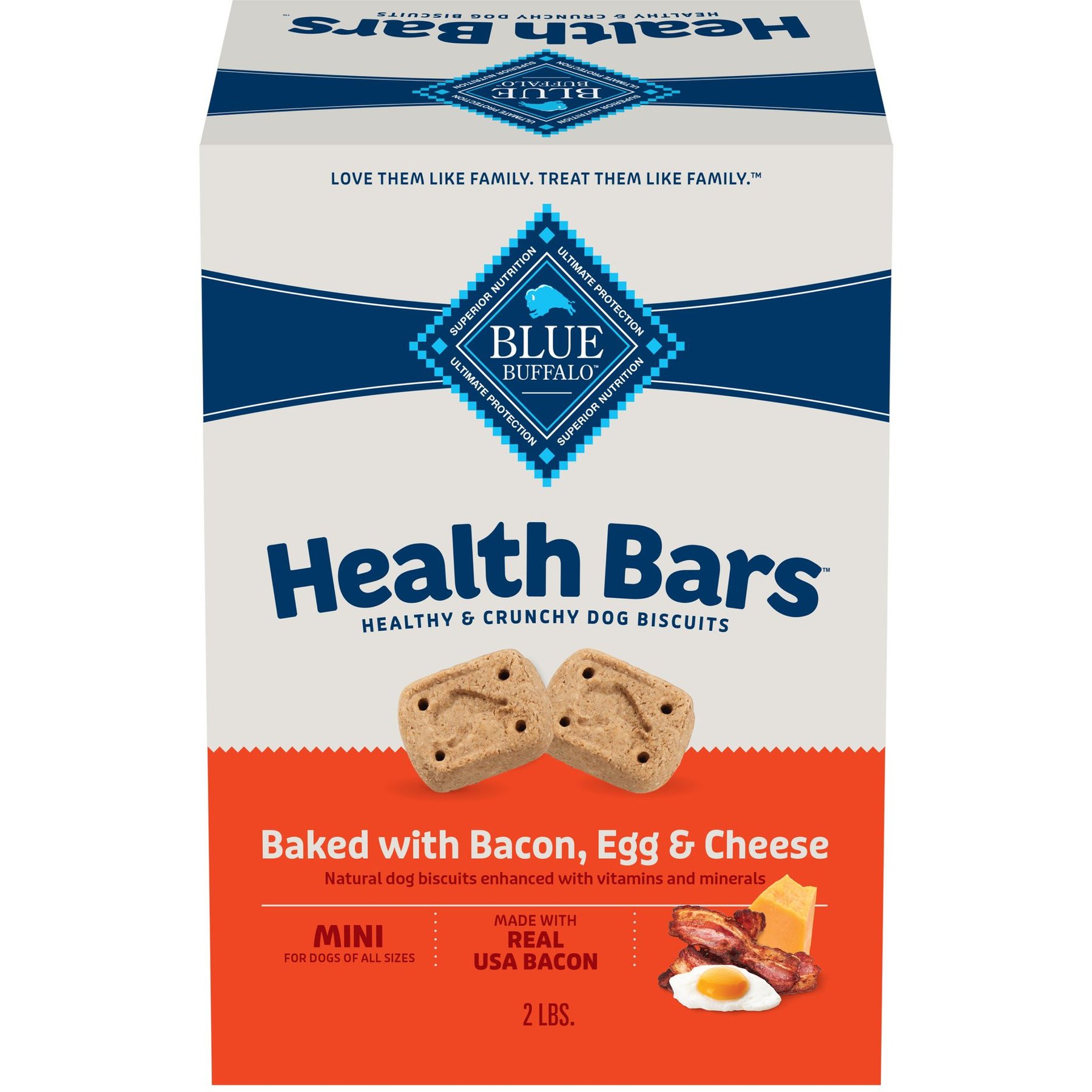 Blue Buffalo Mini Health Bars Baked with Bacon, Egg & Cheese Dog Treats