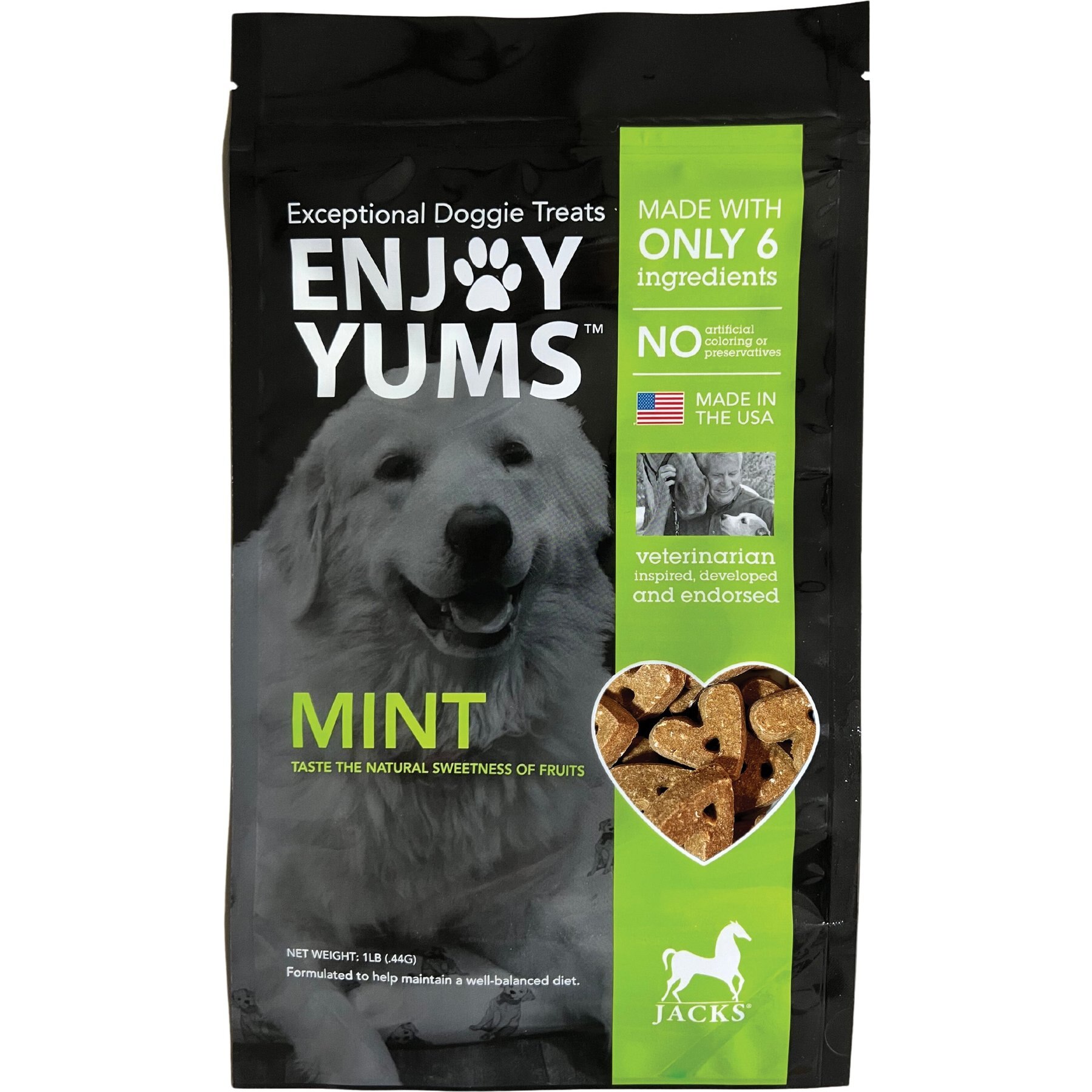 Enjoy Yums Mint Flavor Dog Treats, 1-lb bag
