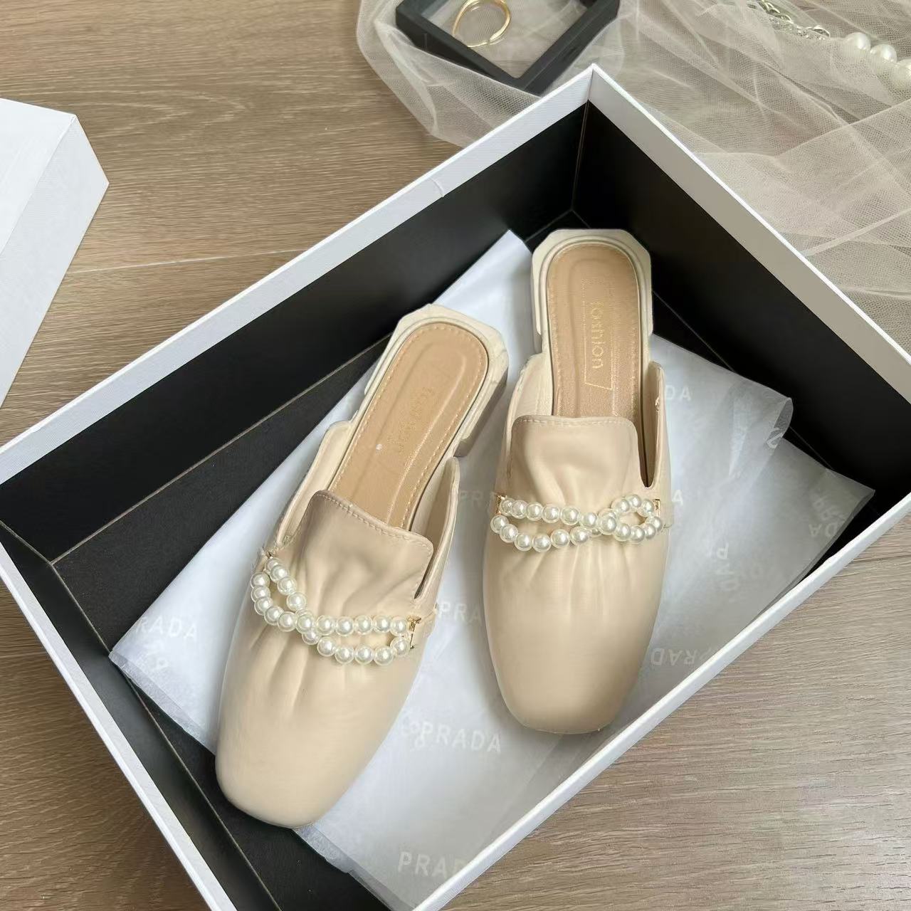 fashion leather designer bowknot slippers pointed toe slides mules for women low heel summer shoes outfoor flip ps