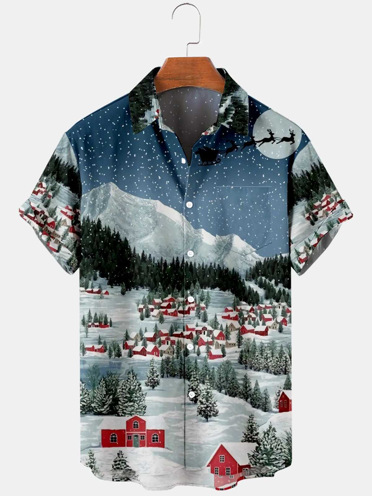 2024 New Christmas T-shirt For Men Hawaii High-quality Mens And Womens T-shirt Beach Trend Cool Short-sleeved Oversized ShirtXJ250121