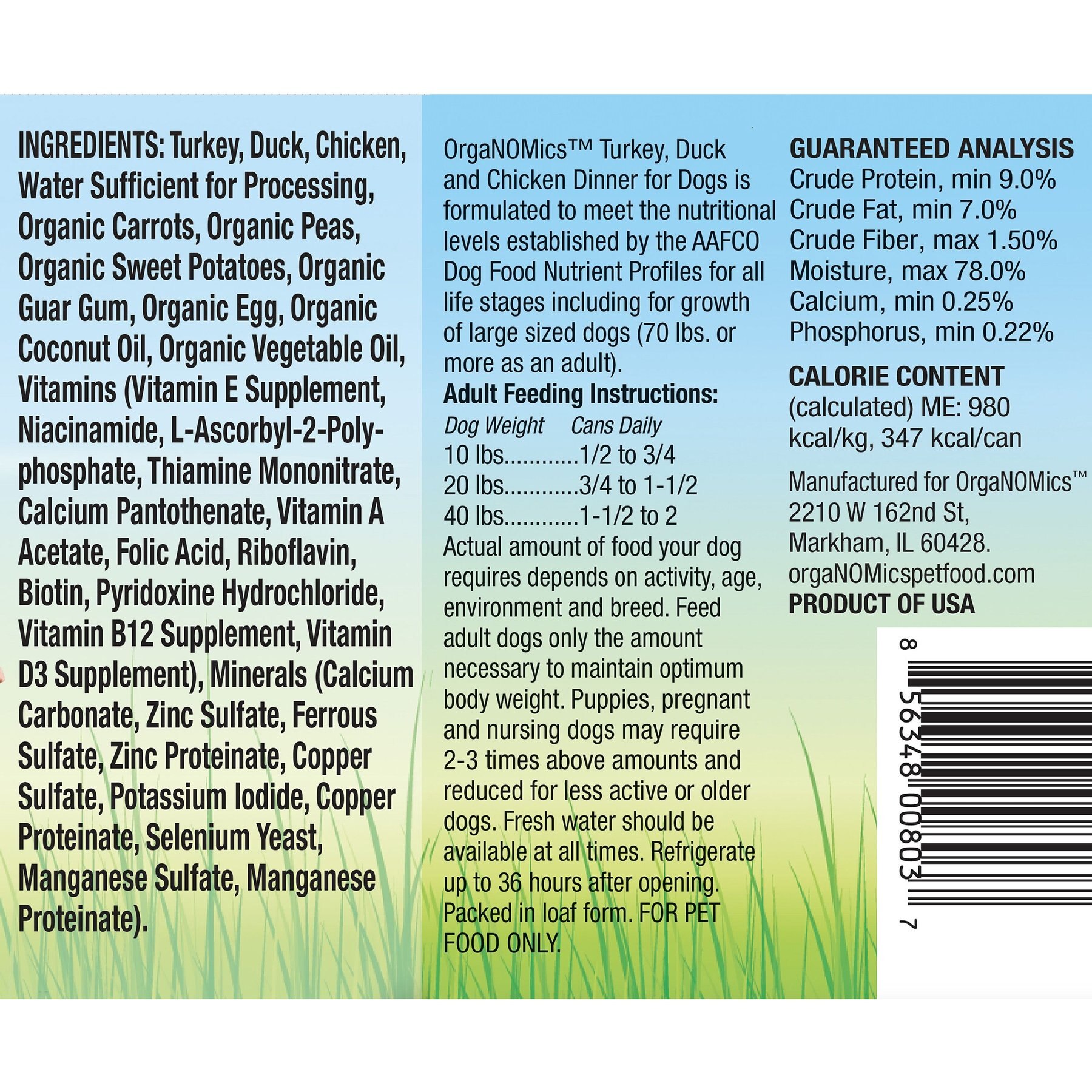 OrgaNOMics Turkey, Duck & Chicken Dinner Grain-Free Pate Wet Dog Food