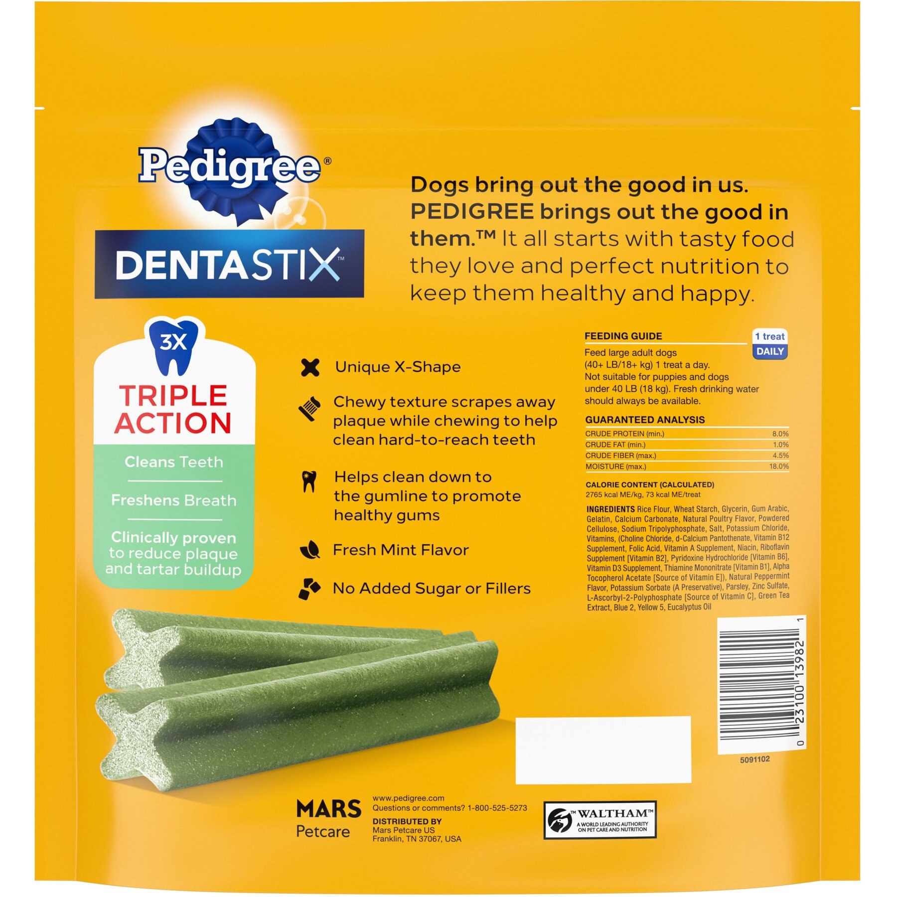 Pedigree Dentastix Fresh Mint Flavored Large Dental Dog Treats