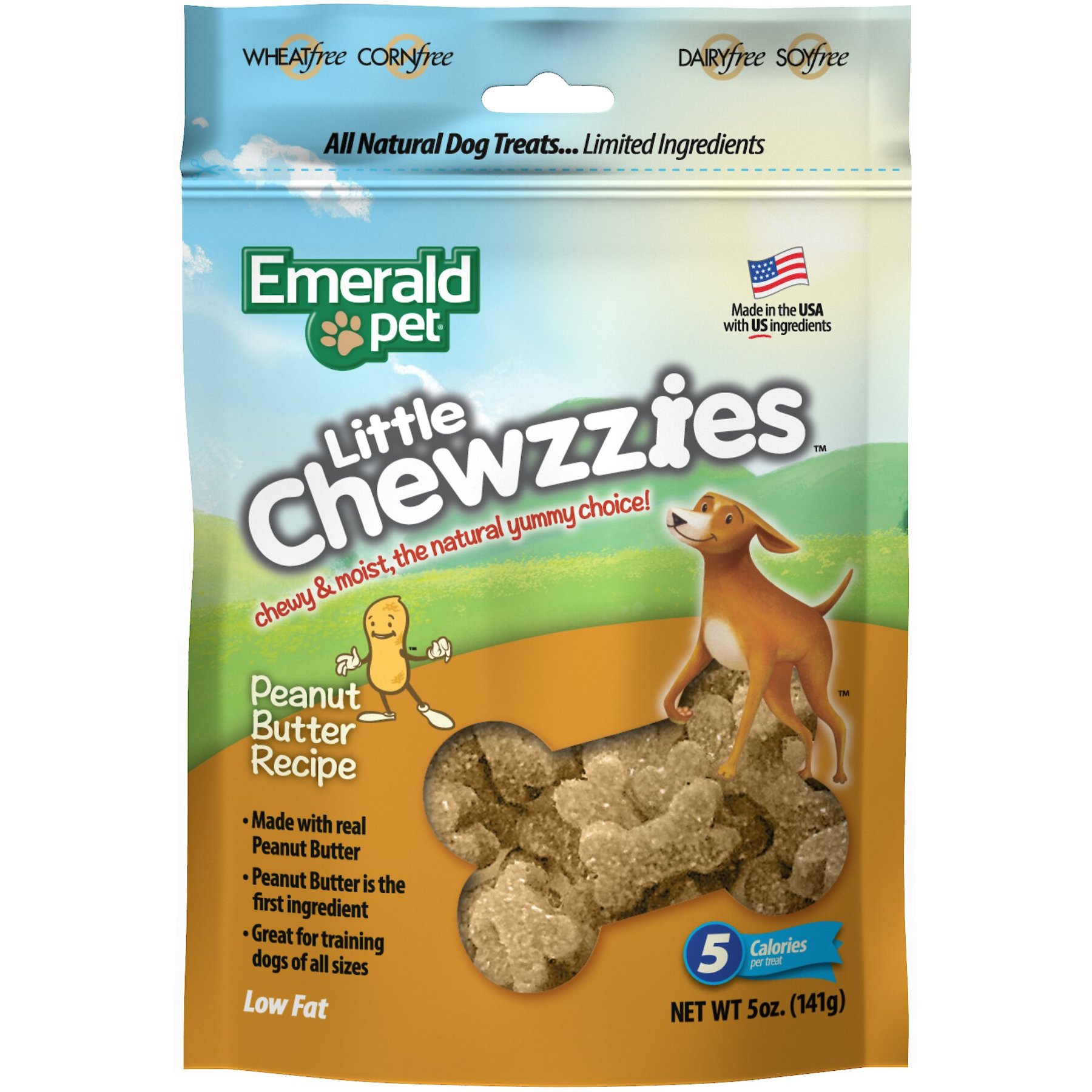 Emerald Pet Little Chewzzies Peanut Butter Recipe Chicken-Free Dog Treats