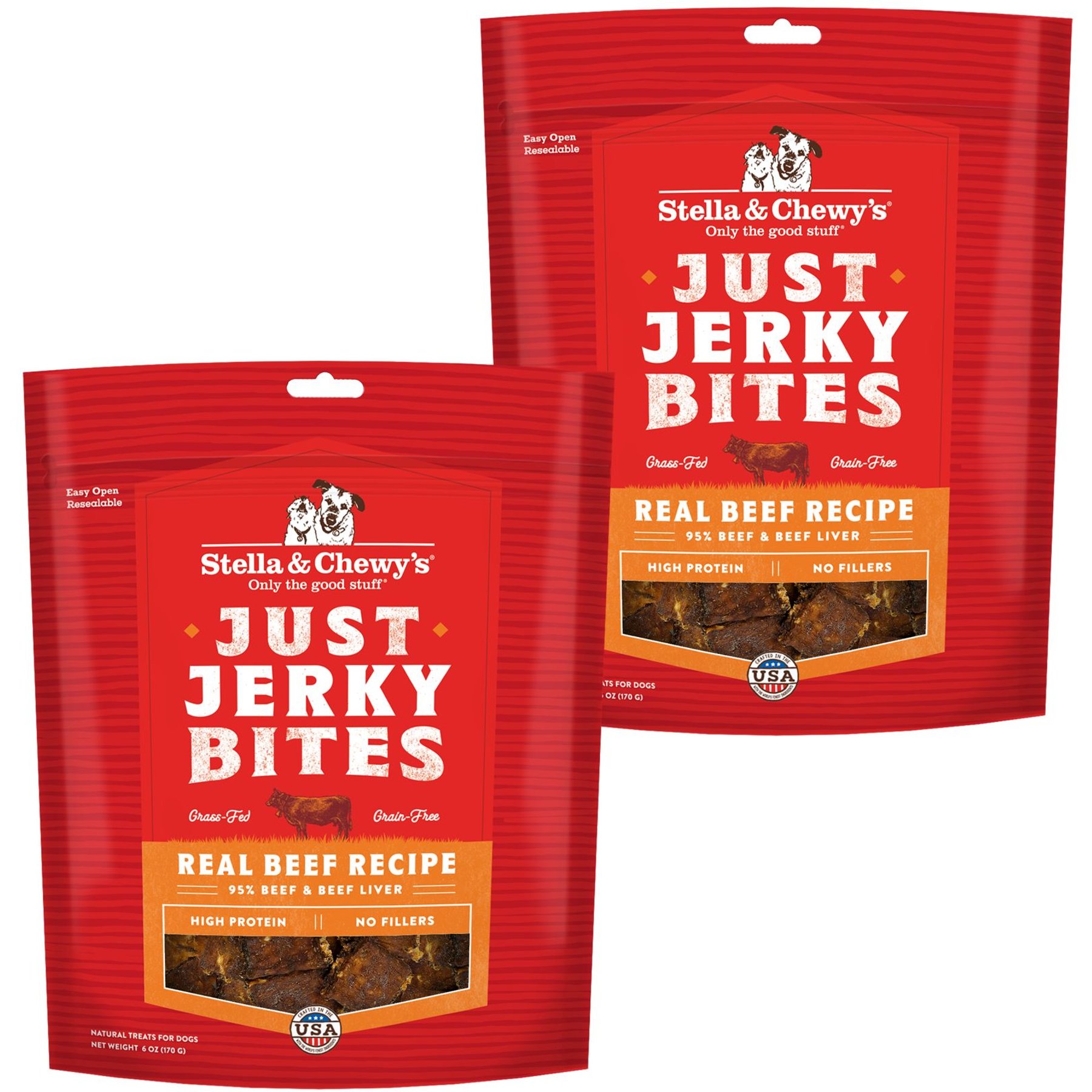 Stella & Chewy's Just Jerky Bites Real Beef Recipe Grain-Free Dog Treats