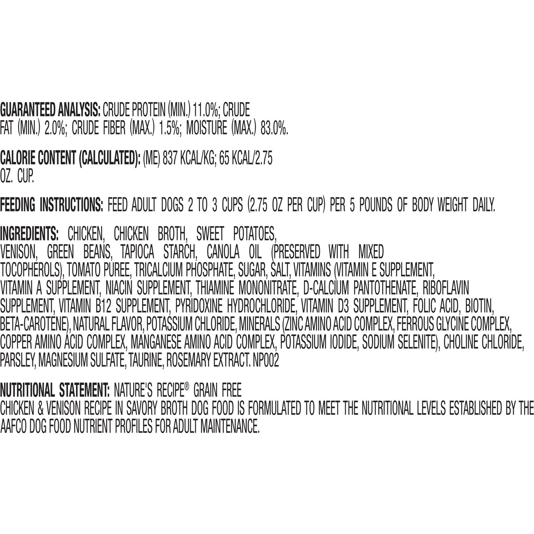 Nature's Recipe Grain-Free Chicken & Venison Recipe in Broth Wet Dog Food