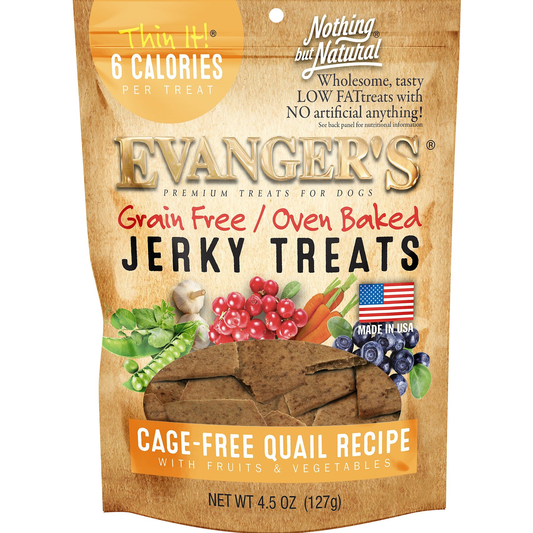 Evanger's Nothing But Natural Quail with Fruits & Vegetables Jerky Dog Treats