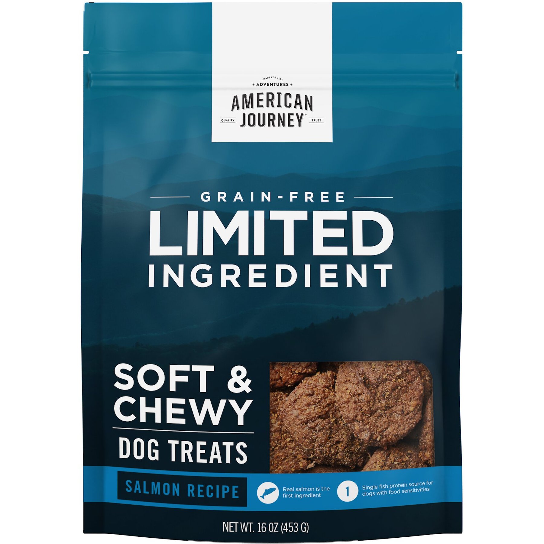 American Journey Limited Ingredient Grain-Free Salmon Recipe Soft & Chewy Dog Treats, 16-oz bag