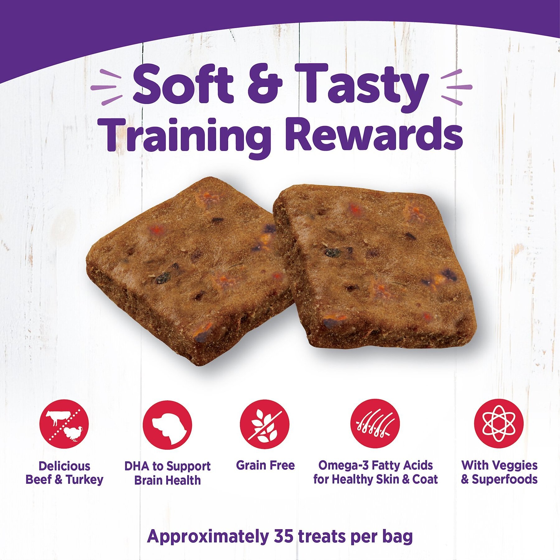 Wellness Rewarding Life Beef & Turkey Grain-Free Soft & Chewy Natural Dog Treats