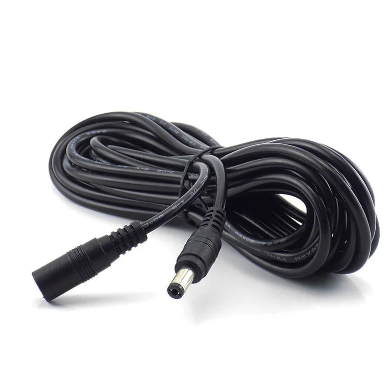 2024 Female to Male Plug CCTV DC Power Cable Extension Cord Adapter Power Cords 5.5mmx2.1mm For Camera Power Extension Cordscctv dc adapter cord