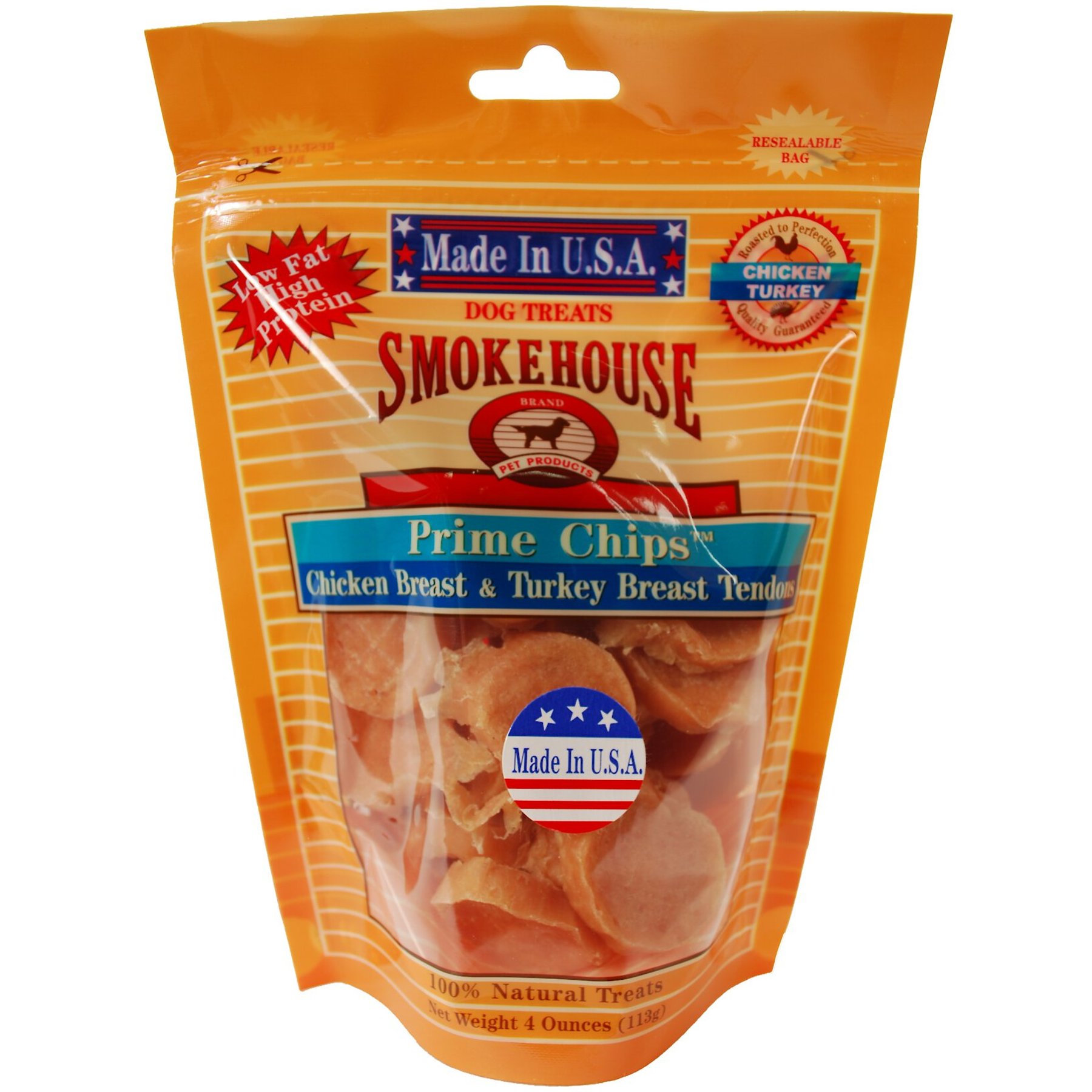 Smokehouse USA Chicken Breast & Turkey Breast Tendons Prime Chips Dog Treats