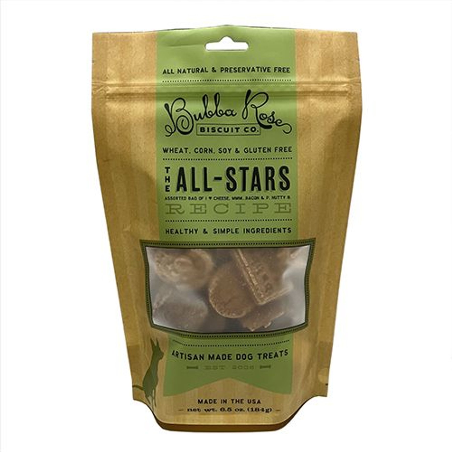 Bubba Rose Biscuit Co. The All-Stars Dog Treats, 6.5-oz bag