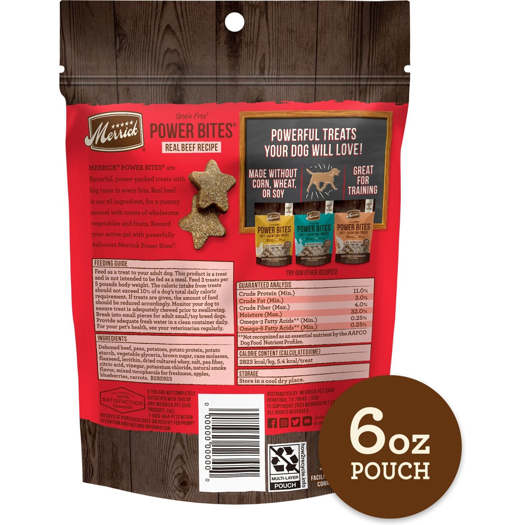 Merrick Power Bites Real Texas Beef Recipe Grain-Free Soft & Chewy Dog Treats