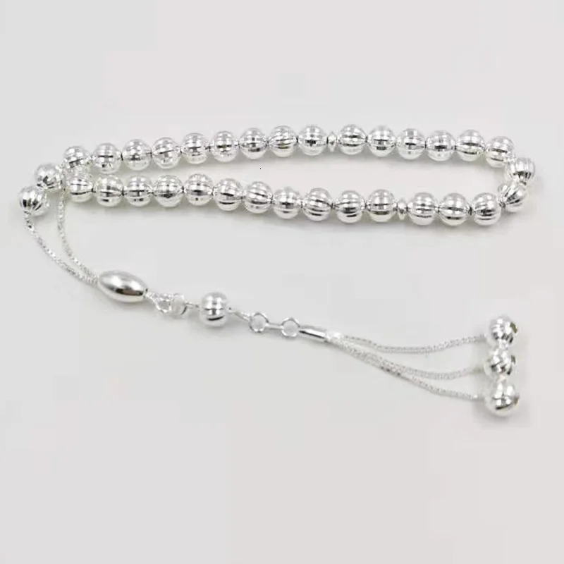 100% Real 925 sterling silvers Tasbih pure silvers Rosary 33beads Muslim bracelet islamic Ramadan Eid gift turky Jewelry 240408