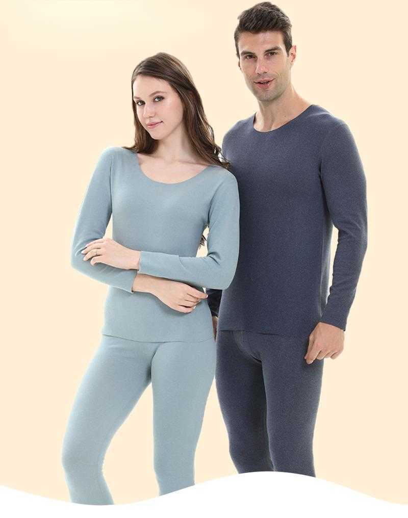 Men's Thermal Underwear AB Face Cationic Women's Thermal Underwear Set Men Plus Velvet De Seamless Men's Long Johns Thermal Underwear S