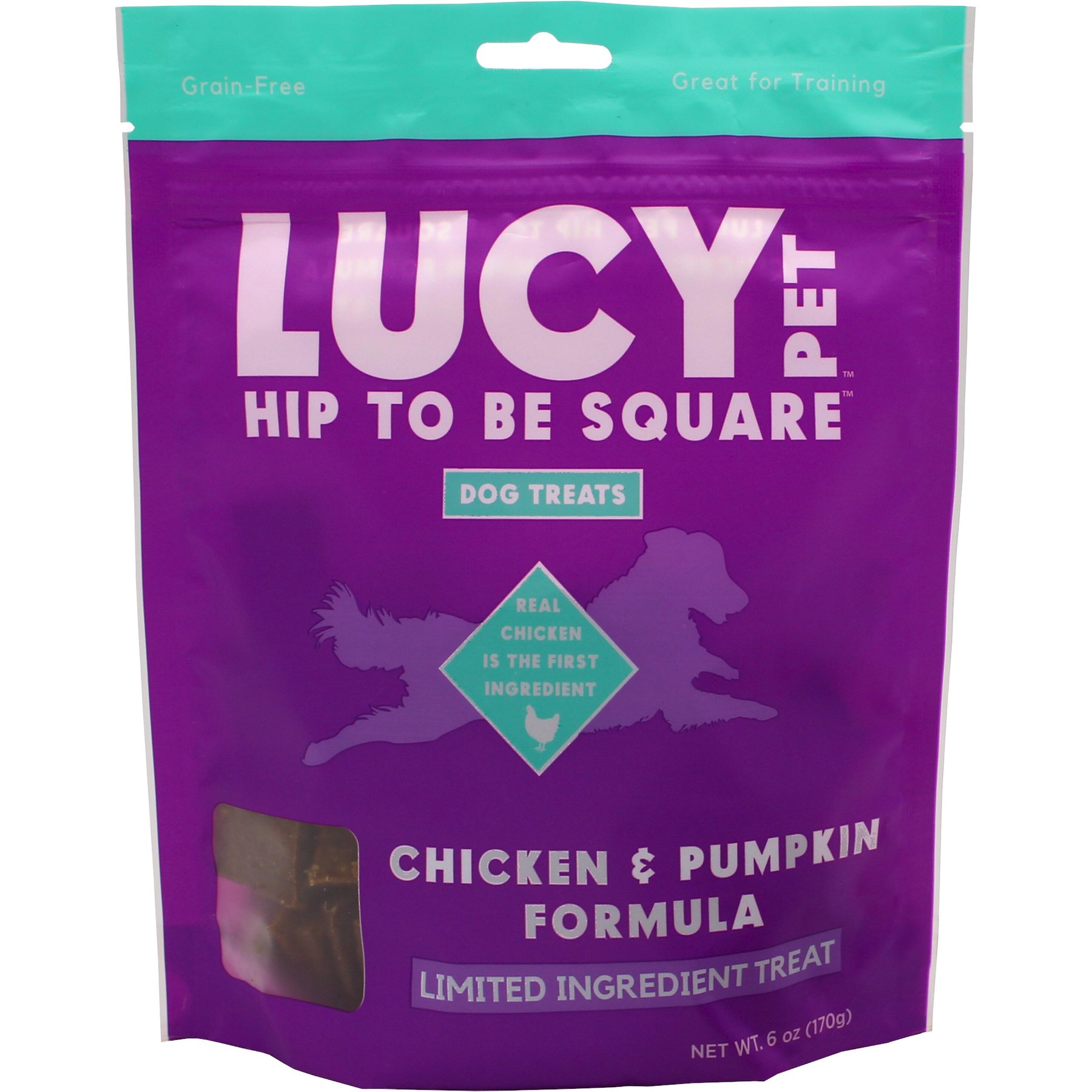 Lucy Pet Products Hip To Be Square Chicken & Pumpkin Formula Grain-Free Dog Treats