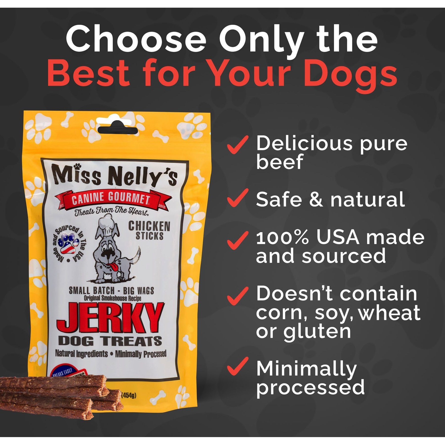 Miss Nelly's Canine Gourmet Chicken Sticks Jerky Dog Treats