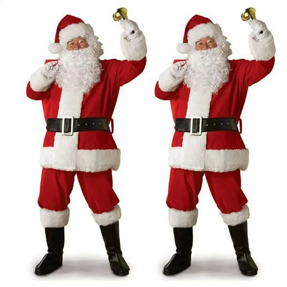 Santa Claus Clothes Fancy Dress In Christmas Men Adult Christmas Cosplay Costume Christmas Santa Claus Costume Cosplay 241121