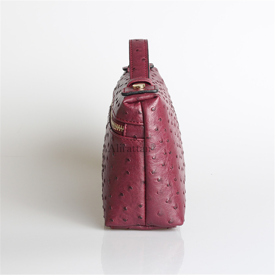 Alirattan New PU Leather For Women Fashion Designer Ostrich Pattern Handbag Custom Party Makeup Clutch Bag