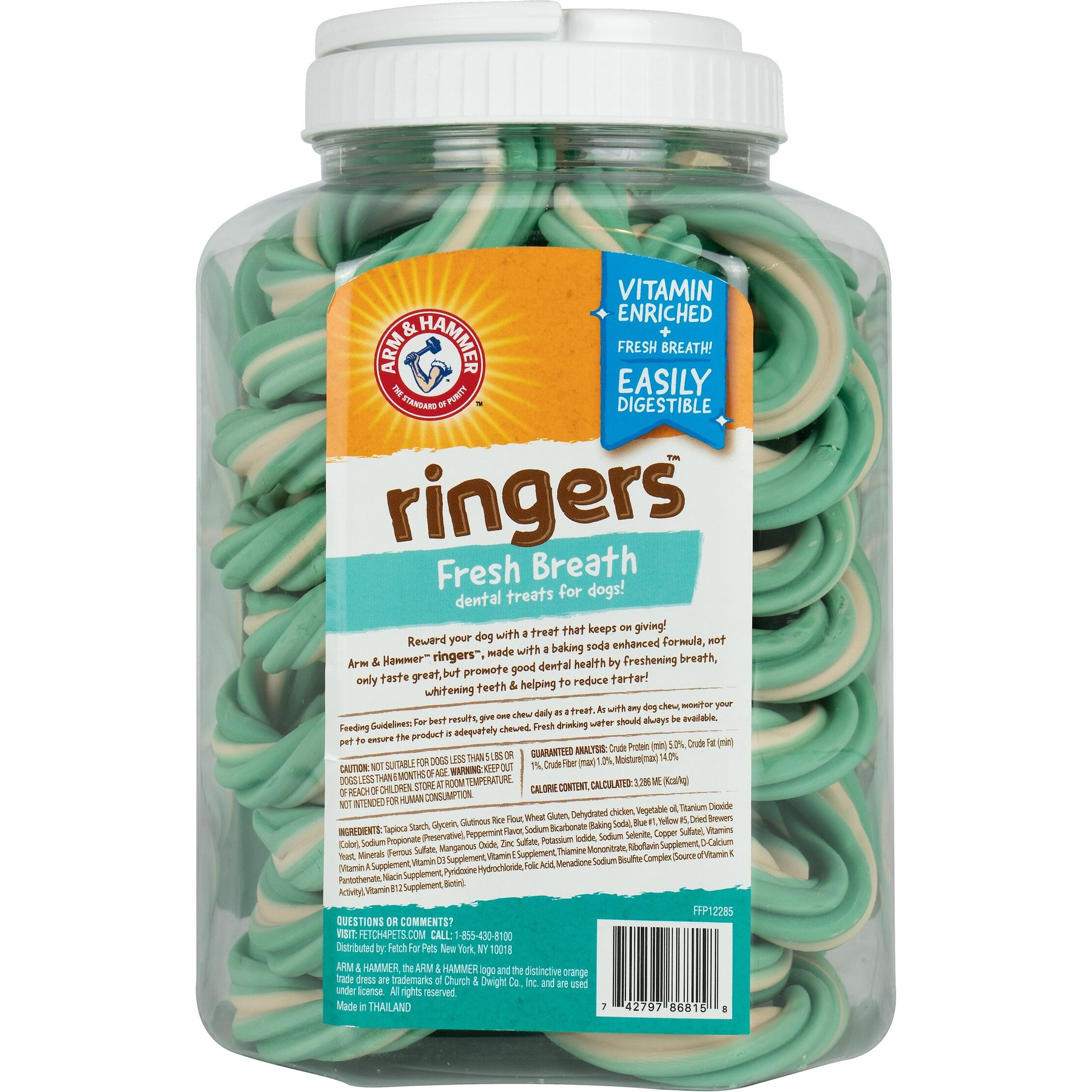 Arm & Hammer Products Ringers Fresh Breath Medium Mint Flavor Dog Dental Chews