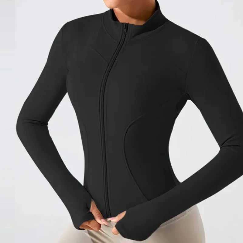 Zippers Sports Jackets for Women Yoga T-shirts Fit Coat Casual Long Sleeve Gym Tops Tight Clothing Slimming Running BlousesXJ250228