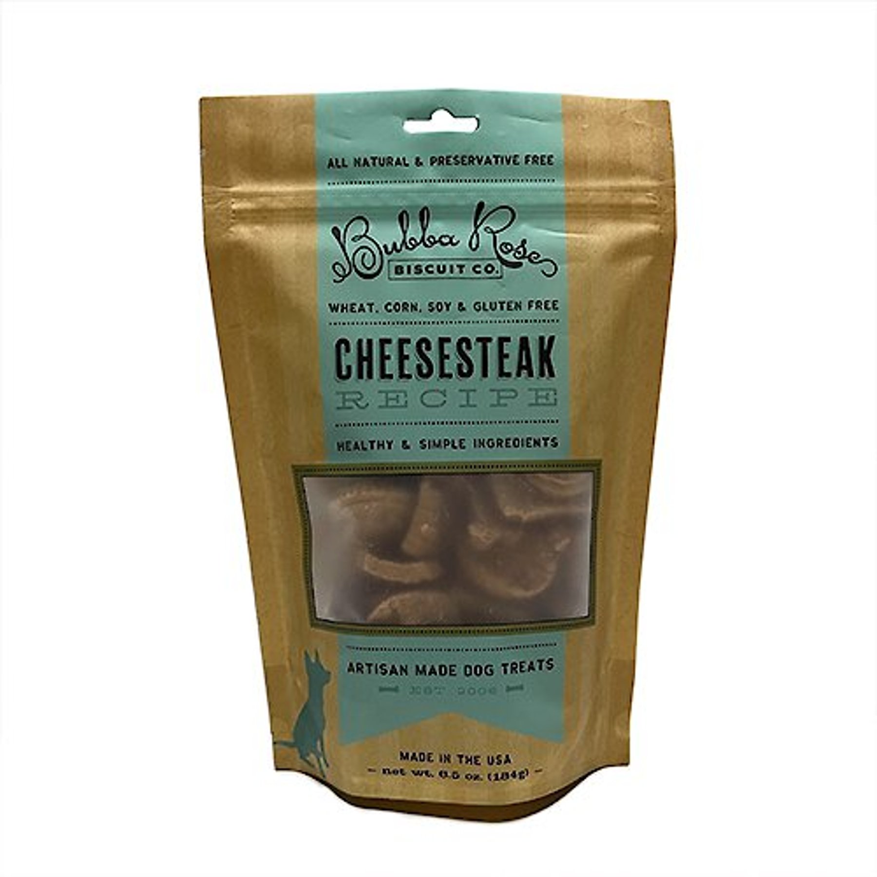 Bubba Rose Biscuit Co. Cheesesteak Dog Treats, 6.5-oz bag
