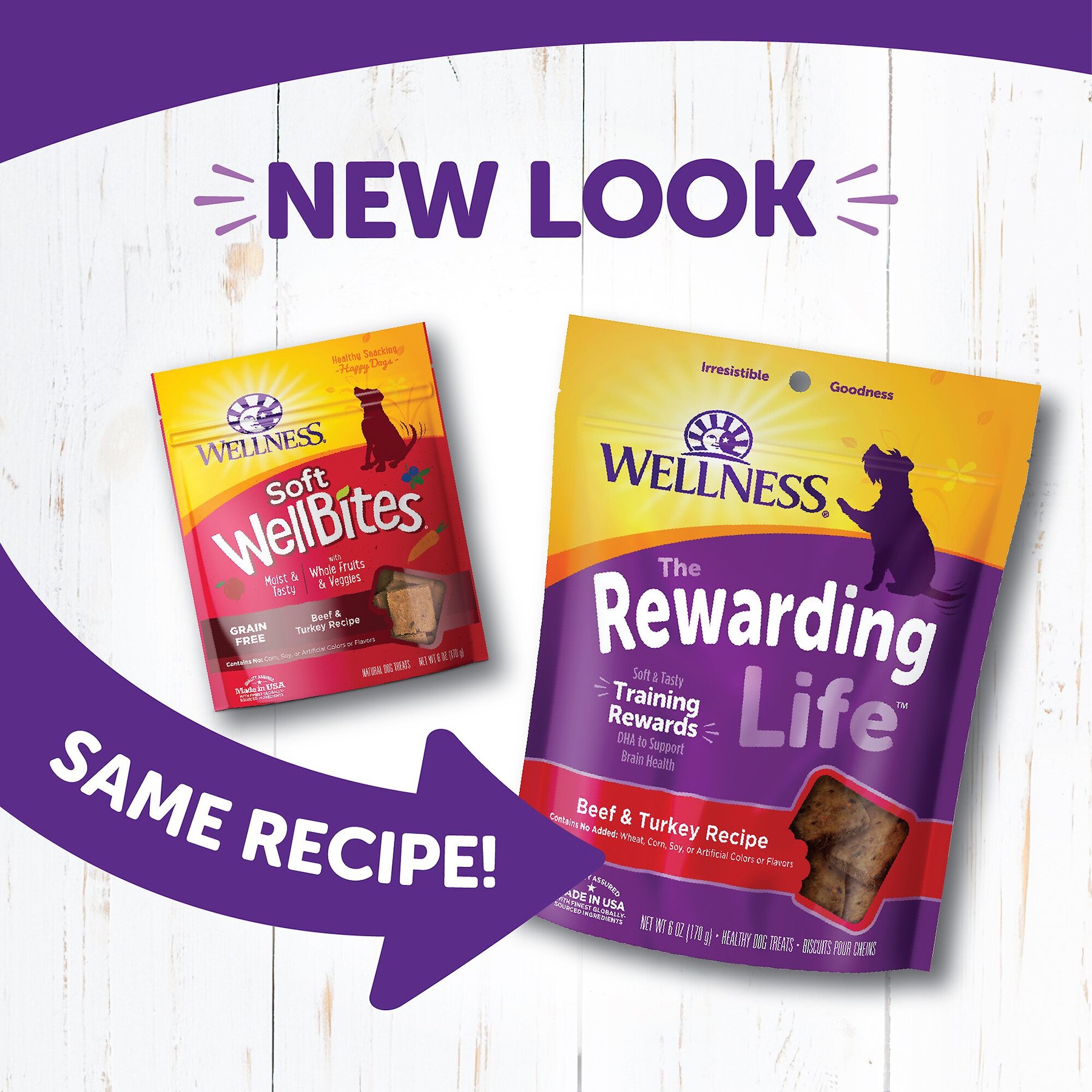 Wellness Rewarding Life Beef & Turkey Grain-Free Soft & Chewy Natural Dog Treats