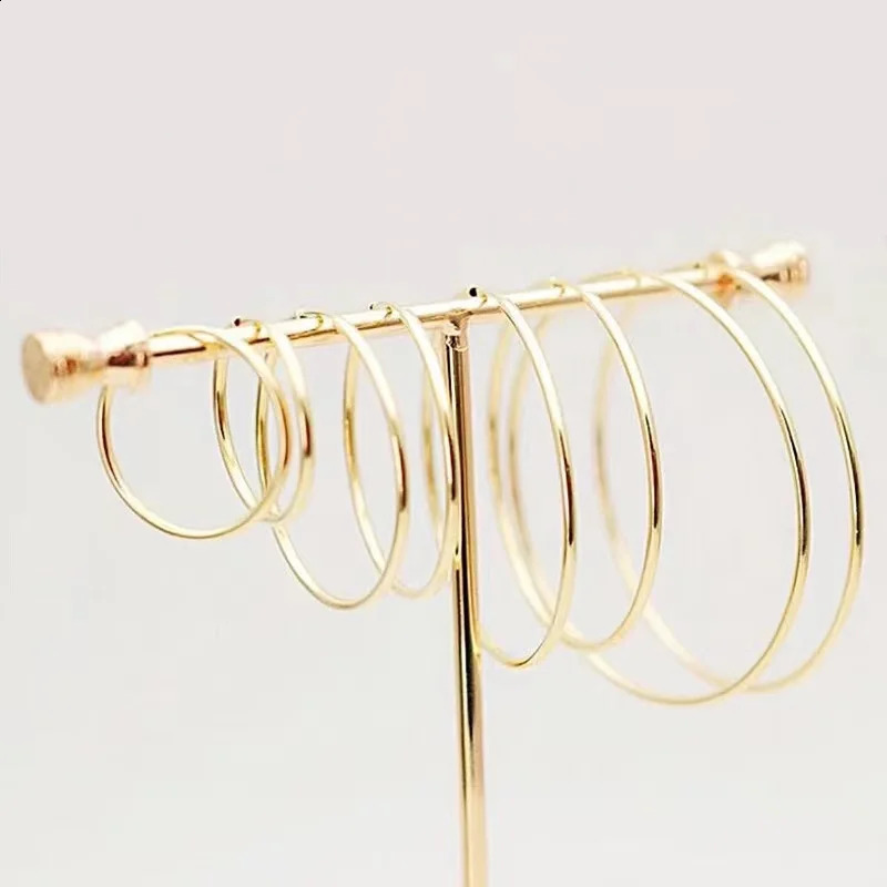 Real 18K gold hoop earrings pure solid AU750 minimalist earrings exquisite jewelry gifts for women 241121