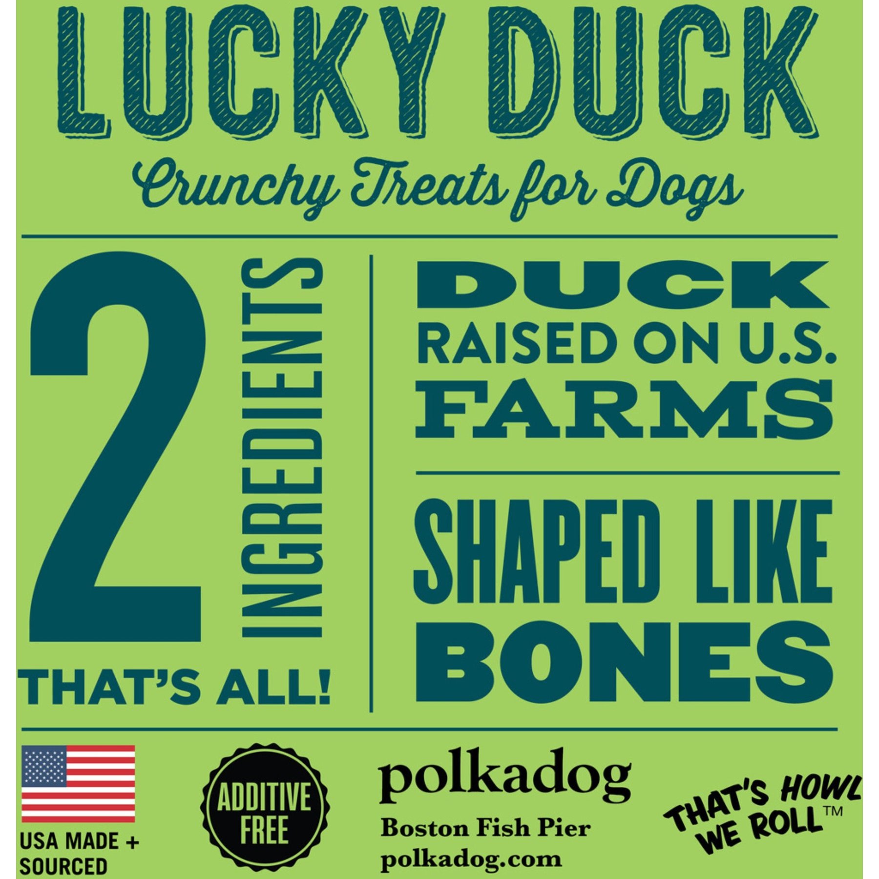 Polkadog Lucky Duck Bone Shaped Dehydrated Dog Treats