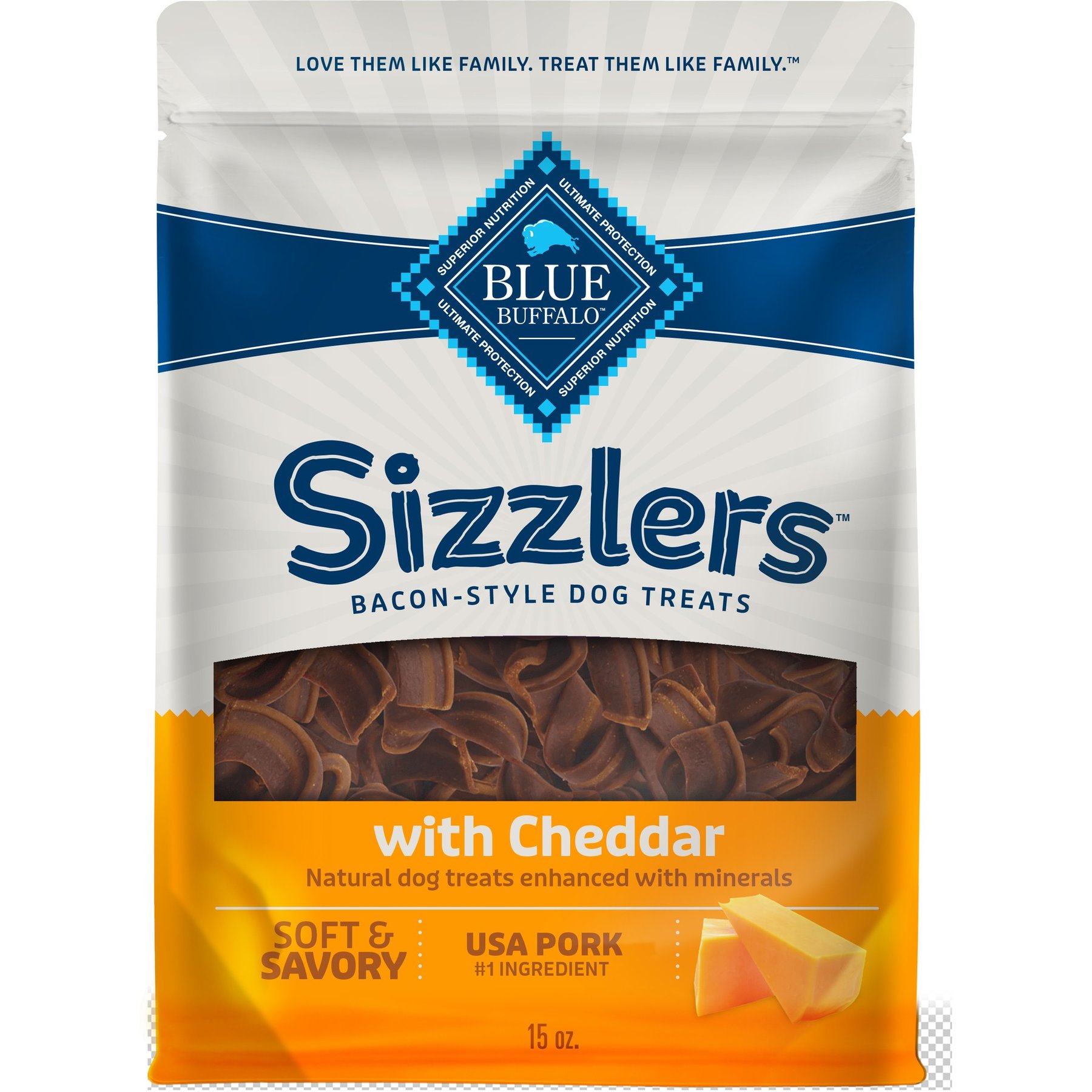 Blue Buffalo Sizzlers with Cheddar Bacon-Style Dog Treats