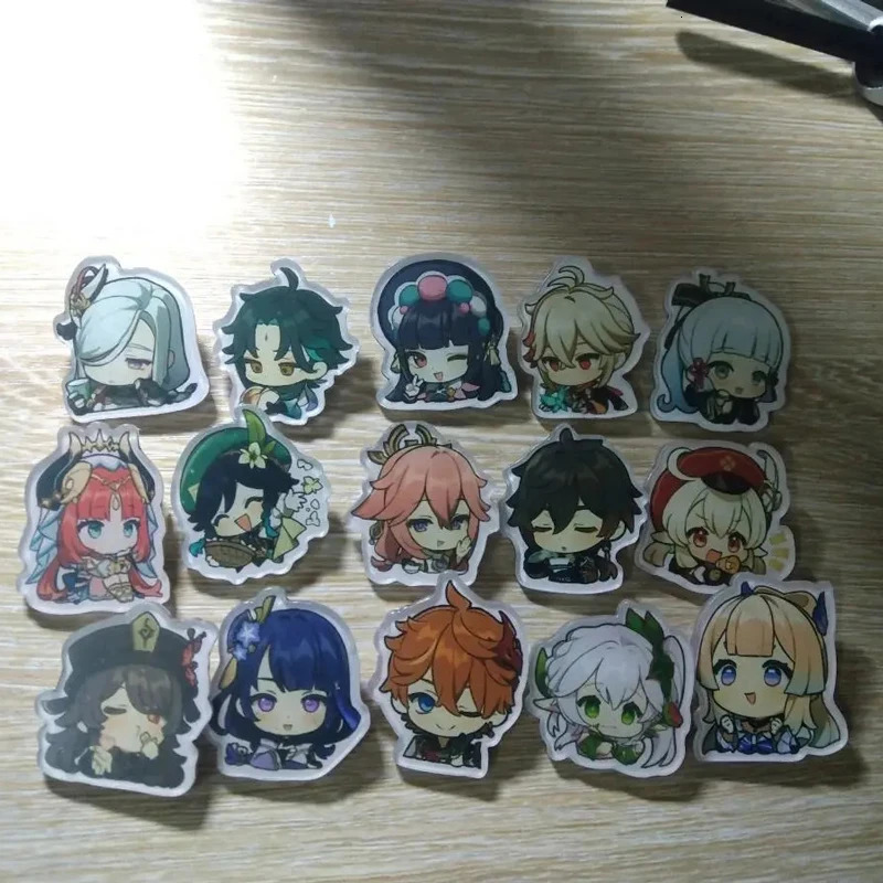 Sell Low Price 56PcsSet 23cm Anime Genshin Impact Acrylic Brooch Pin Cosplay Badge Accessories For Clothes Backpack Gifts 240412
