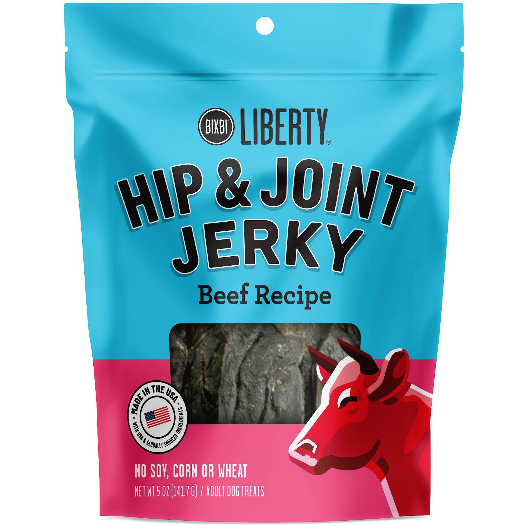 BIXBI Liberty Hip & Joint Beef Liver Recipe Jerky Dog Treats