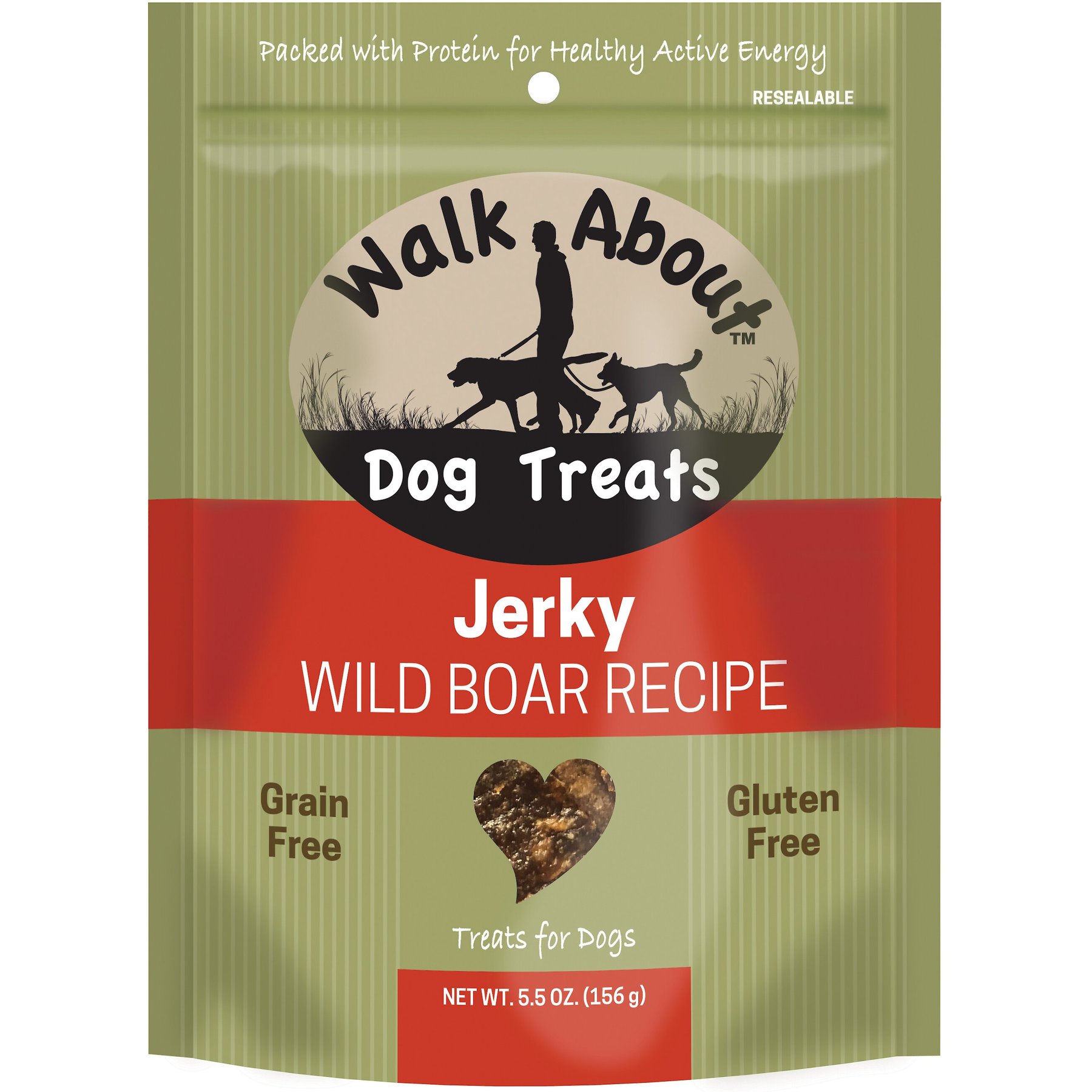 Walk About Wild Boar with Apple Grain-Free Jerky Dog Treats, 5.5-oz bag