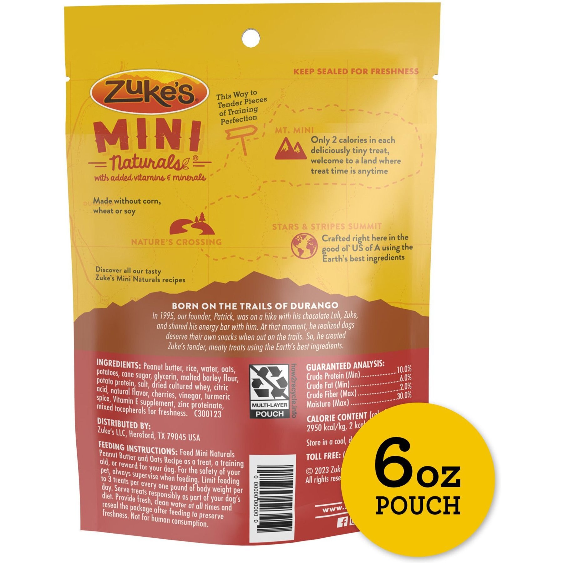 Zuke's Mini Naturals Peanut Butter & Oats Recipe Training Dog Treats