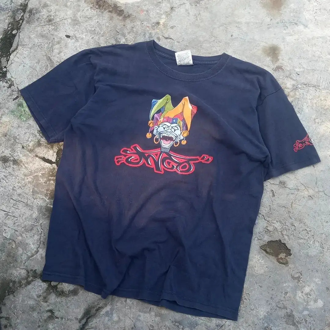 Y2K Vintage JNCO Joker Print T-shirt Plus Size Top Mens and Womens Harajuku Loose Short Sleeve Couple Top 240420