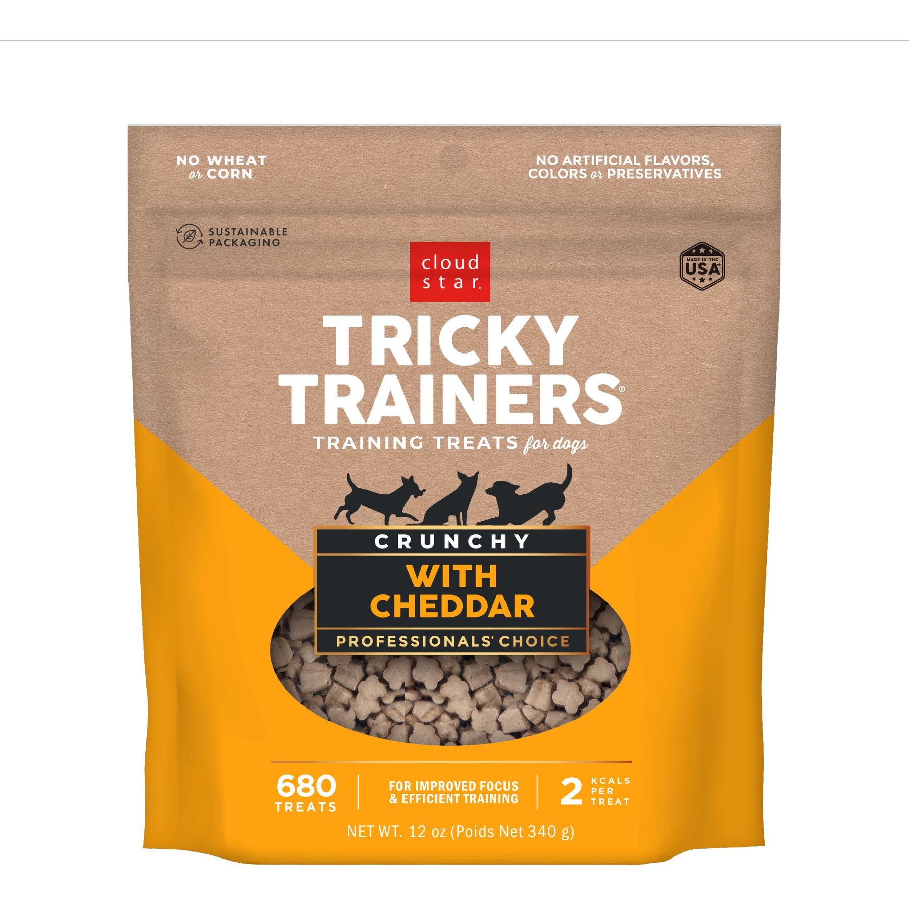 Cloud Star Crunchy Tricky Trainers Cheddar Flavor Dog Treats