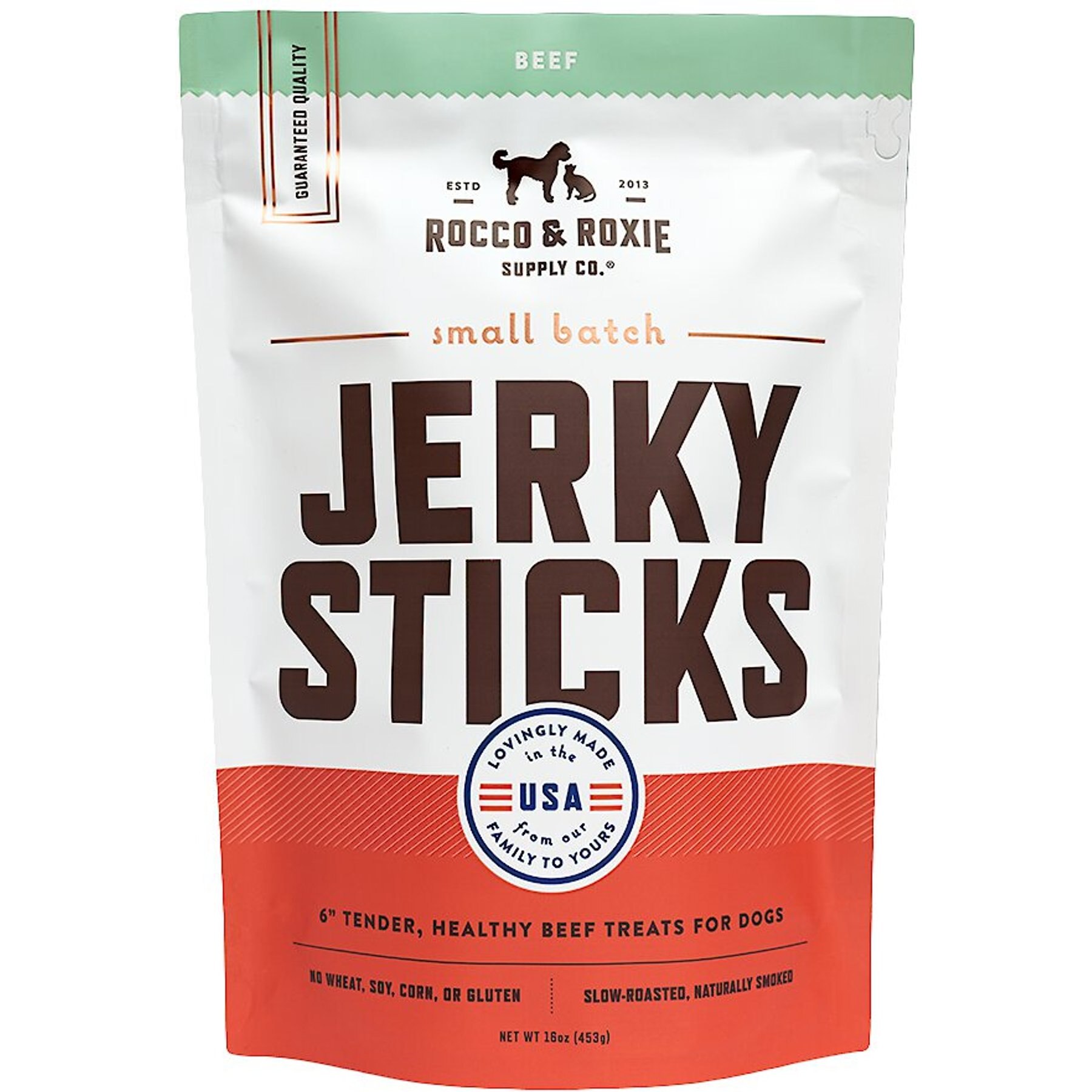 Rocco & Roxie Supply Co. Gourmet Beef Jerky Dog Sticks, 16-oz bag