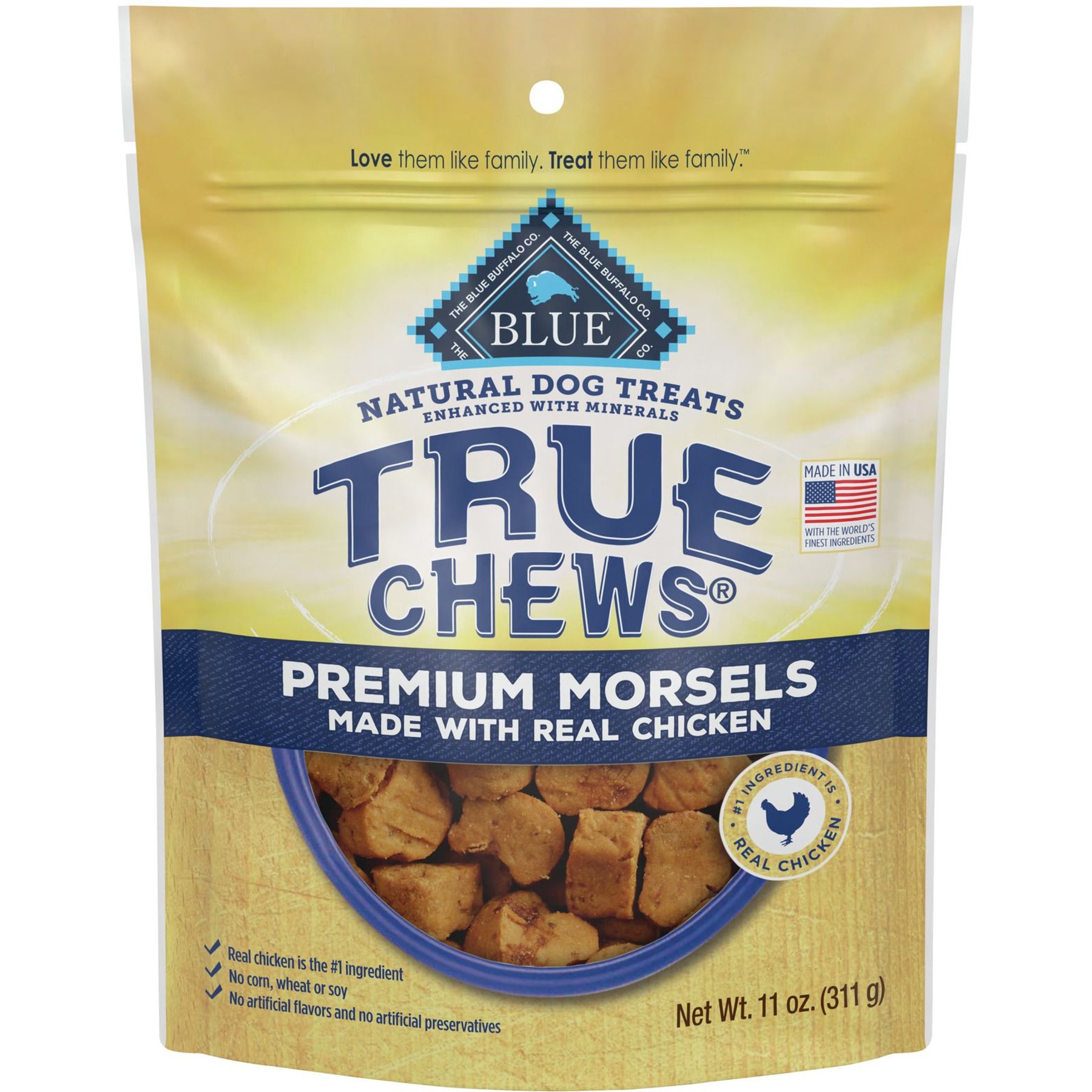 Blue Buffalo True Chews Premium Morsels Natural Grain-Free Chicken Dog Treats