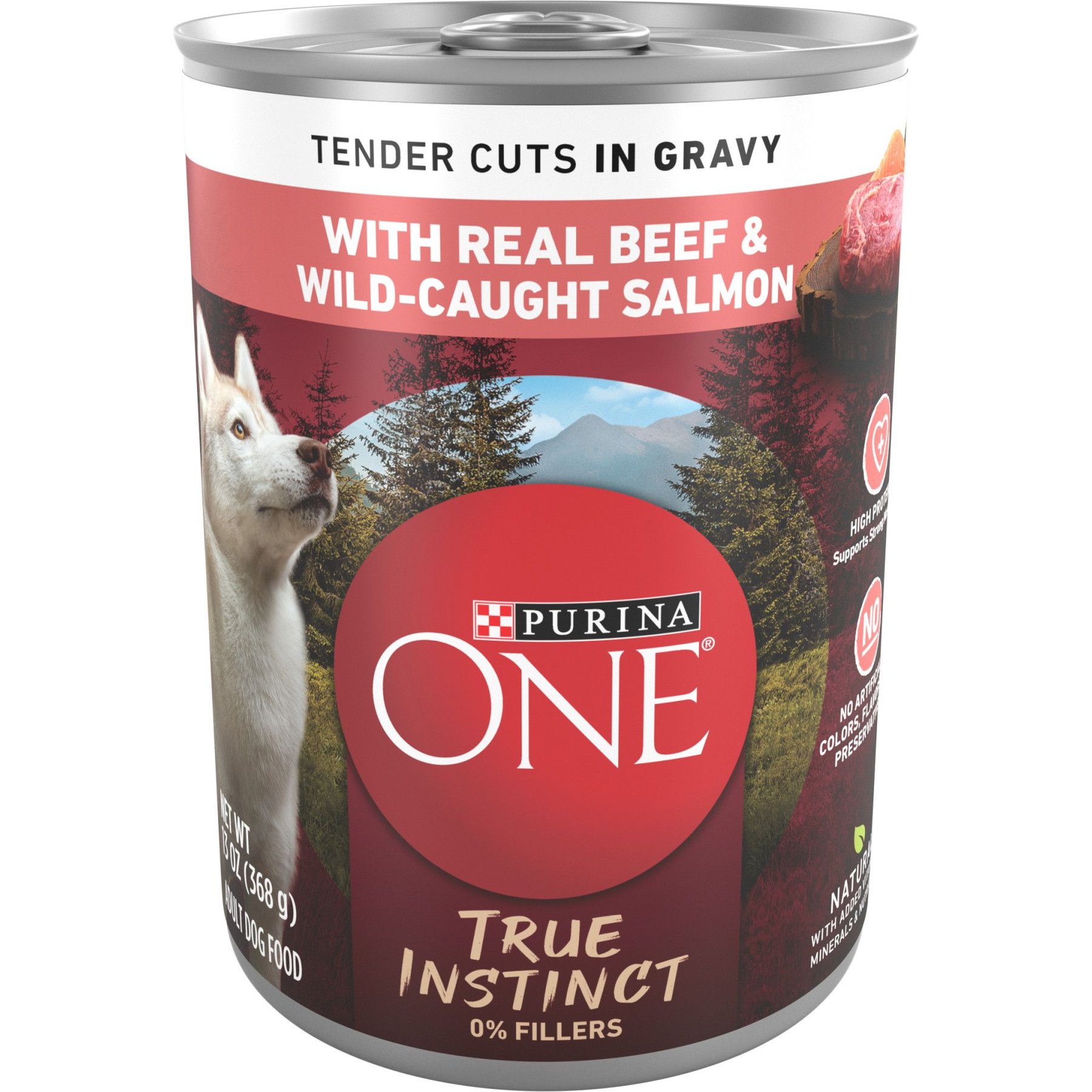 Purina ONE SmartBlend True Instinct Tender Cuts in Gravy with Real Beef & Wild-Caught Salmon Canned Dog Food