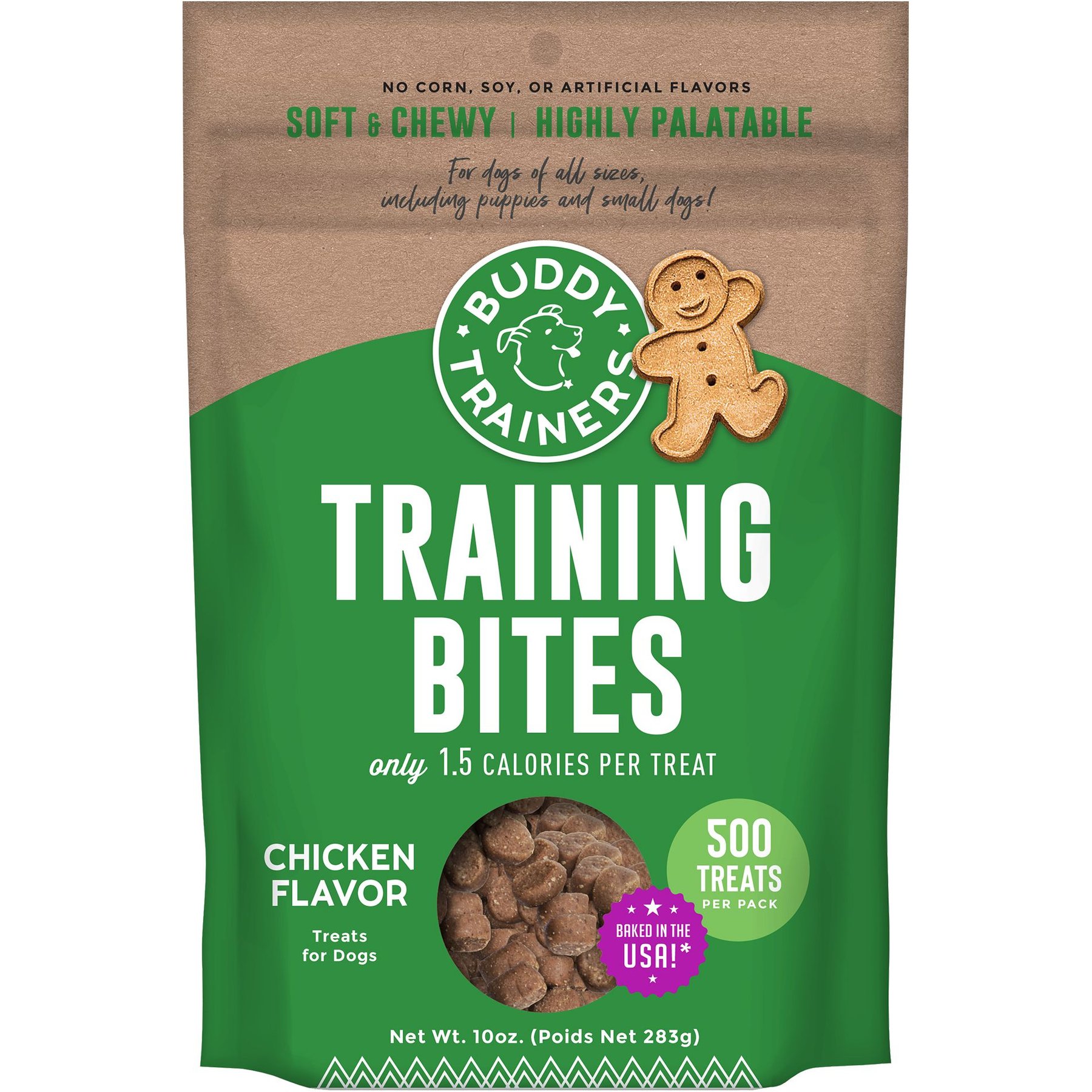Buddy Biscuits Trainers Training Bites Chicken Flavor Dog Treats, 10-oz bag