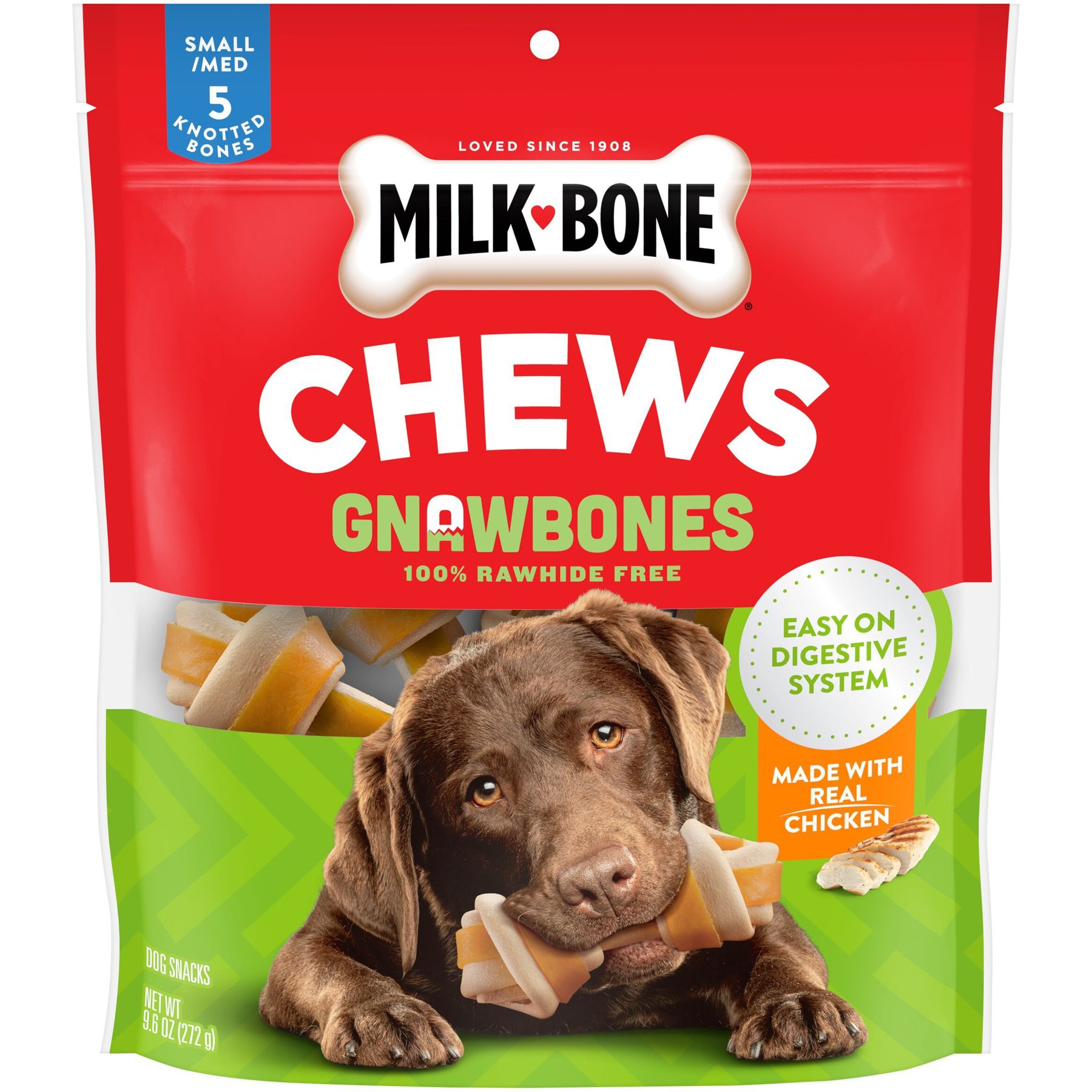 Milk-Bone Gnaw Bones Small/Medium Chicken Flavored Bone Dog Treats