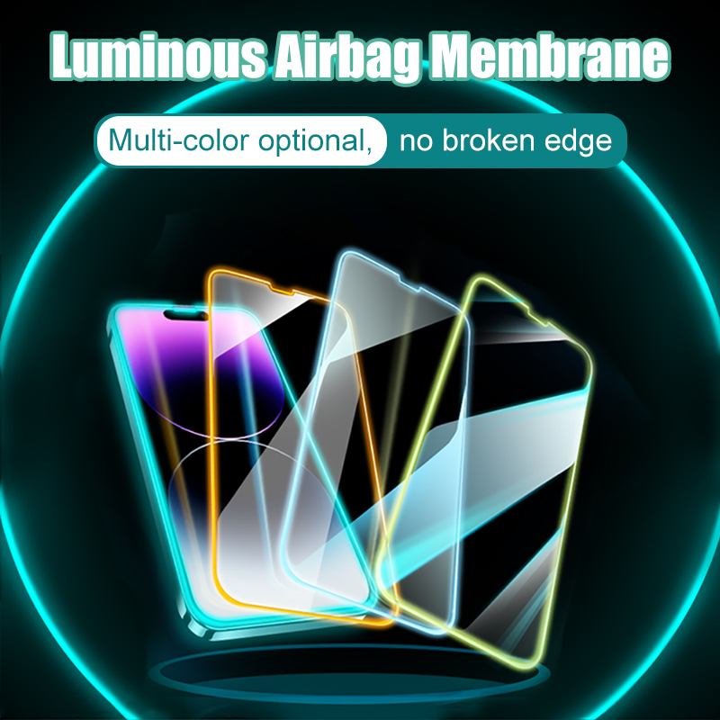 Luminous Fluorescent Tempered Glass Screen Protector Night Glow in The Dark Glowing Protective Full Cover For iPhone 15 14 13 12 11 Pro Max XS XR 8 7  - view 7