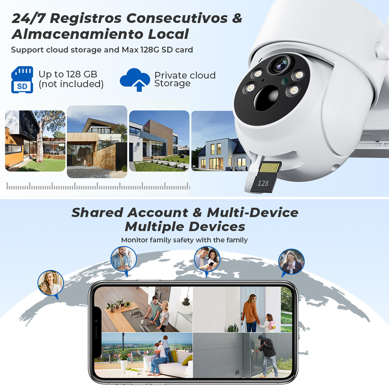 TQ9 4MP Wireless Solar Camera Dual lens WiFi PTZ Camera Outdoor Built-in Battery Video CCTV Surveillance Camera Long Time Standby