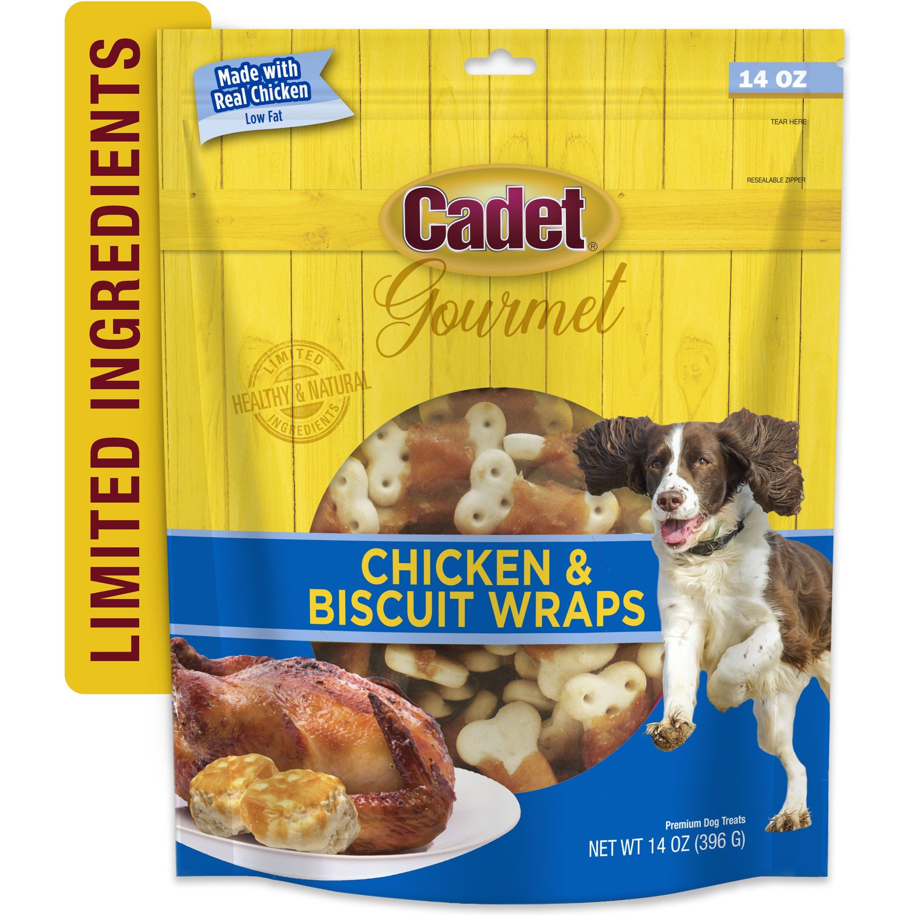 Cadet Gourmet Chicken Wrapped Biscuit Dog Treats, 14-oz