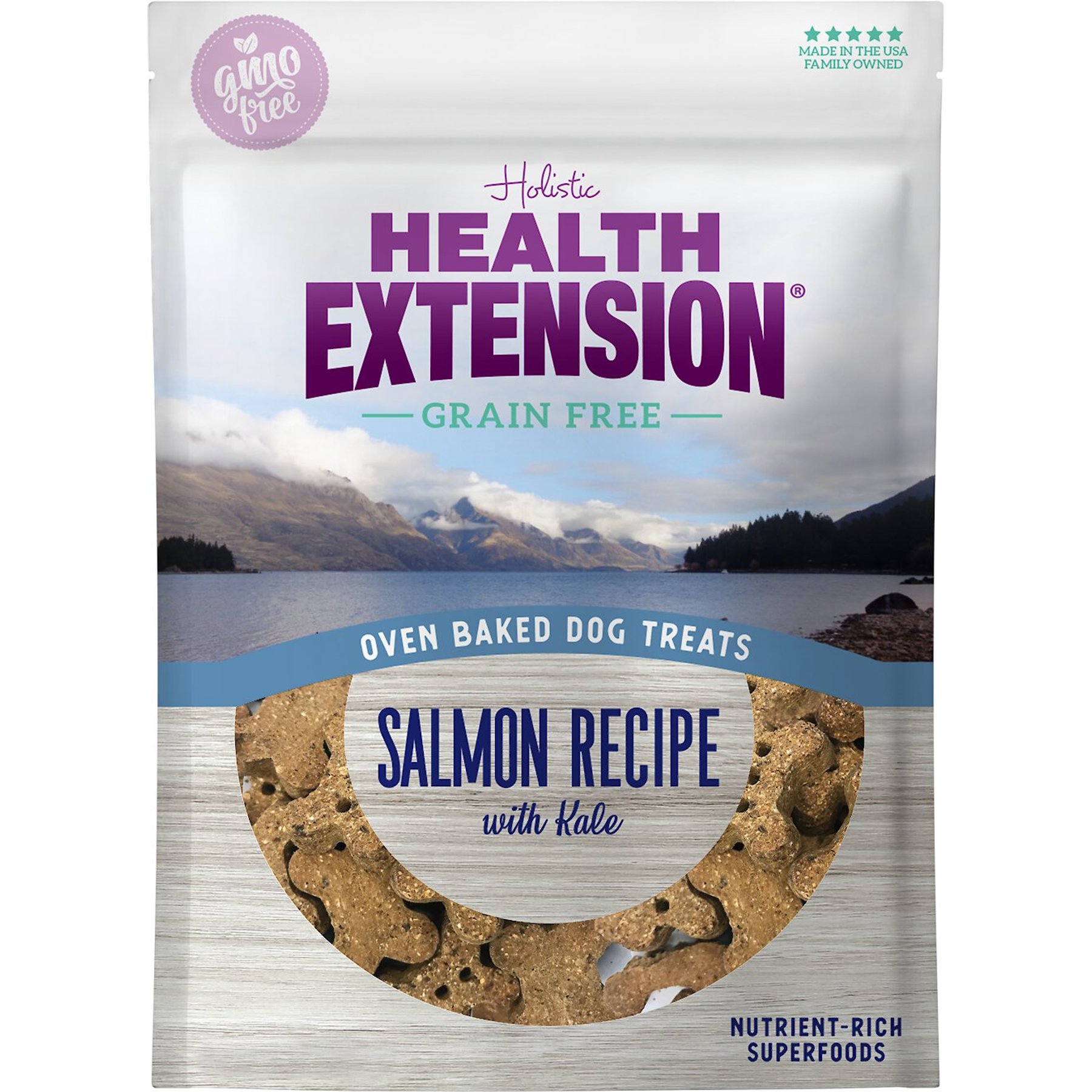 Health Extension Grain-Free Oven Baked Salmon Recipe with Kale Dog Treats