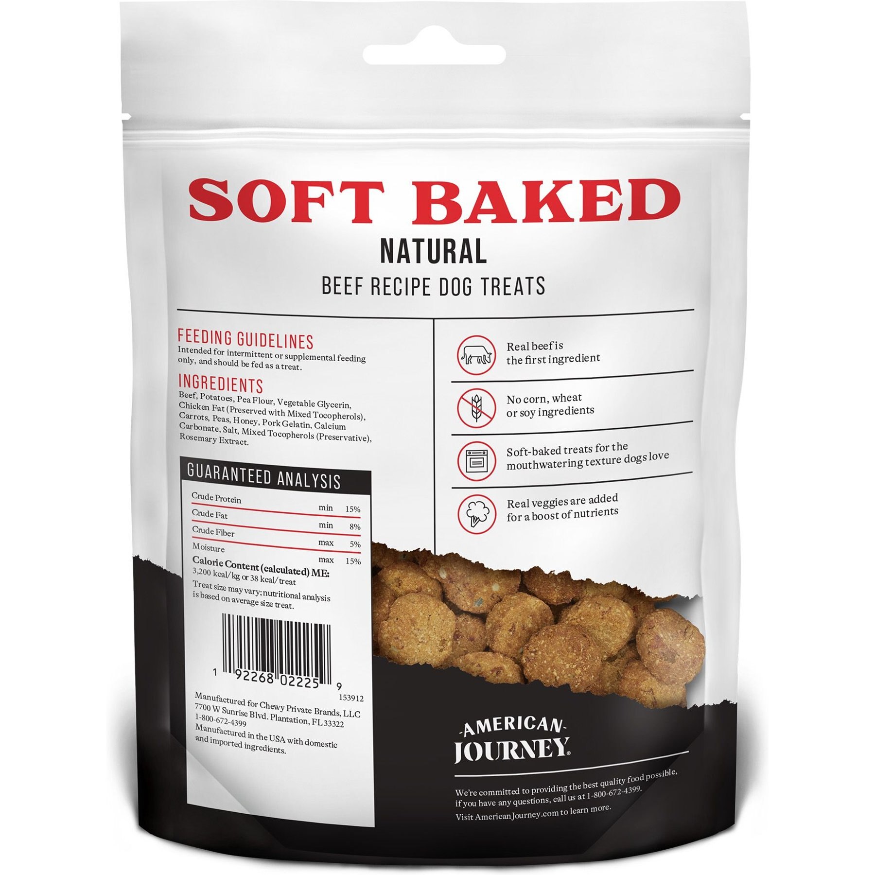 American Journey Beef Recipe Grain-Free Soft-Baked Dog Treats, 8-oz bag